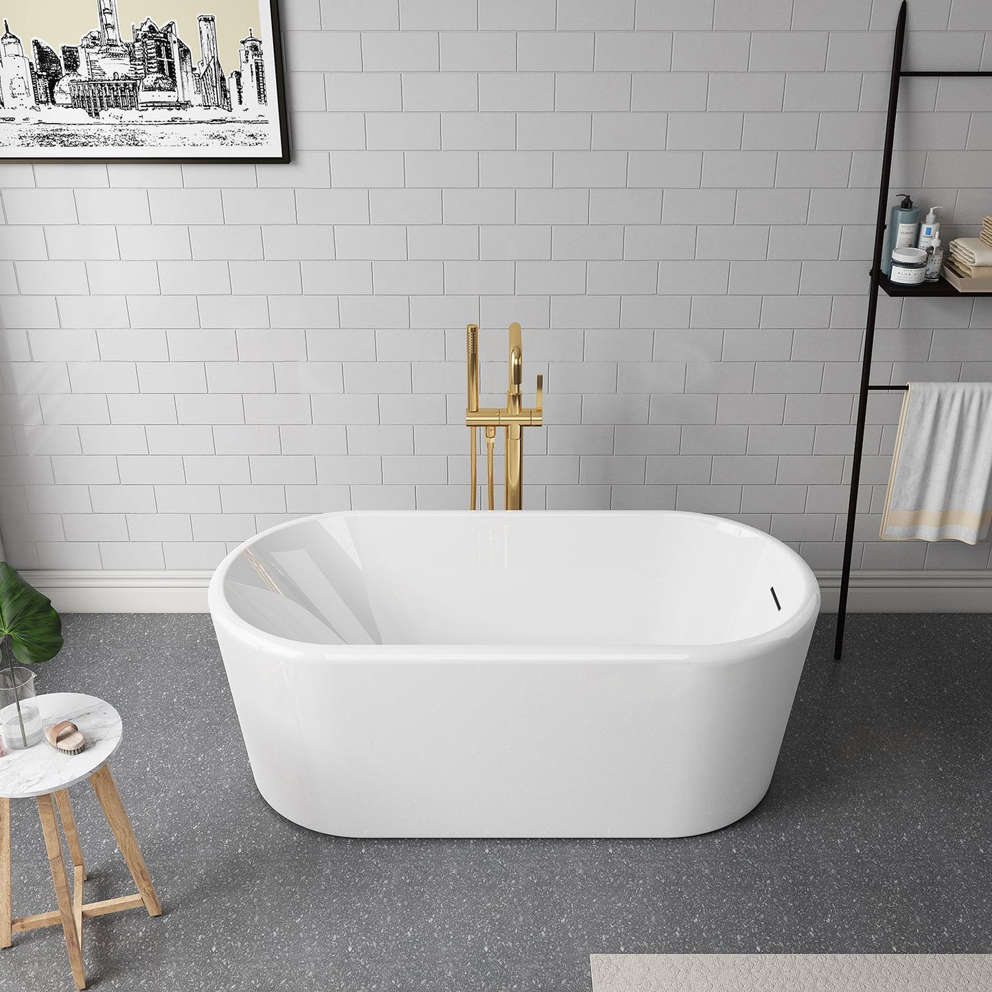 Caserta 59" x 27.6" Soaking Bathtub