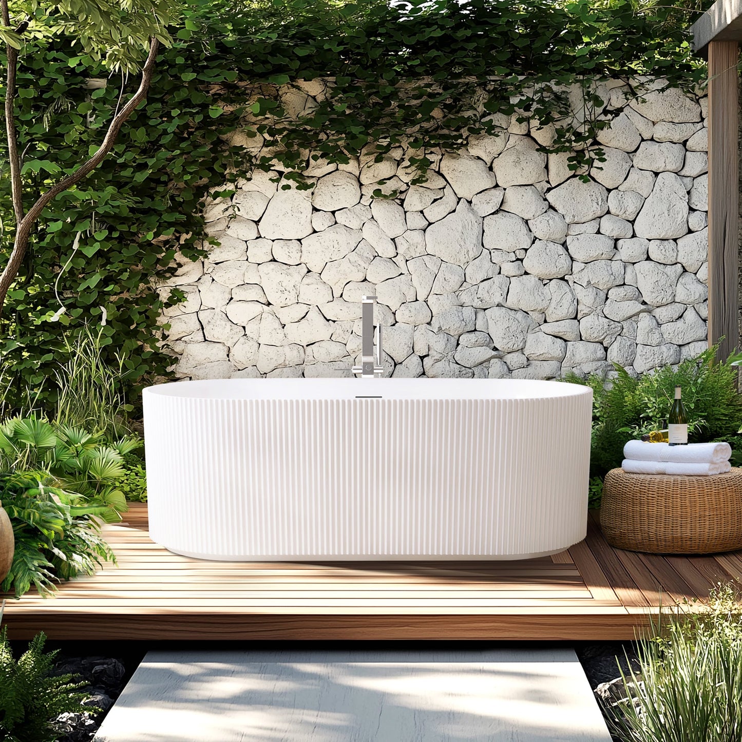 Vinnova Linyi 59.1" x 31.5" Soaking Bathtub