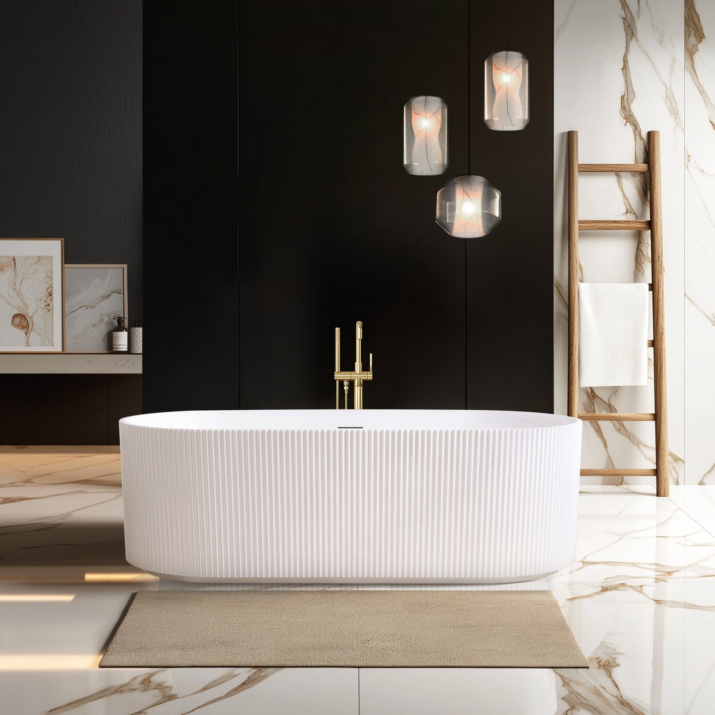 Vinnova Linyi 66.9" x 31.5" Soaking Bathtub