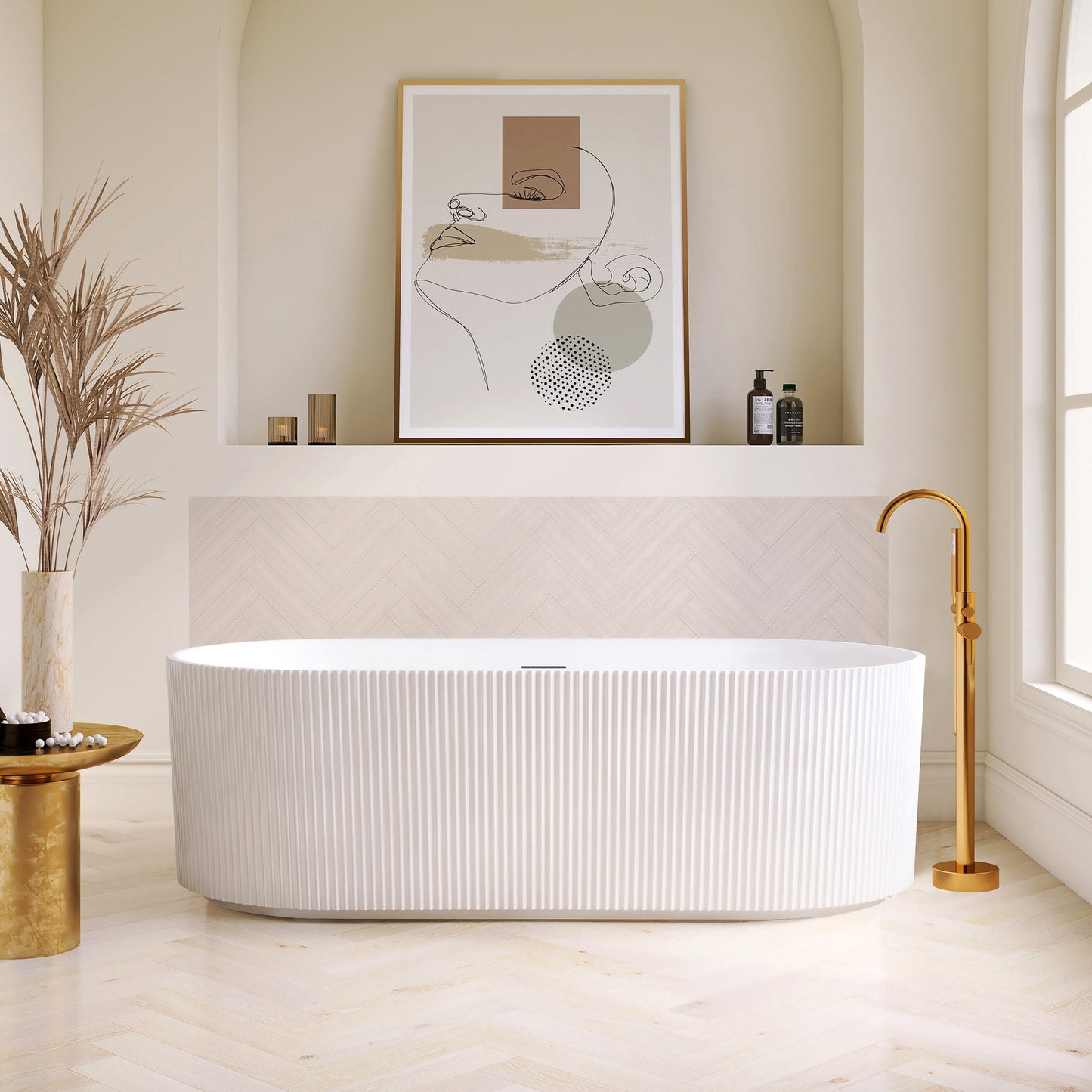 Vinnova Linyi 66.9" x 31.5" Soaking Bathtub