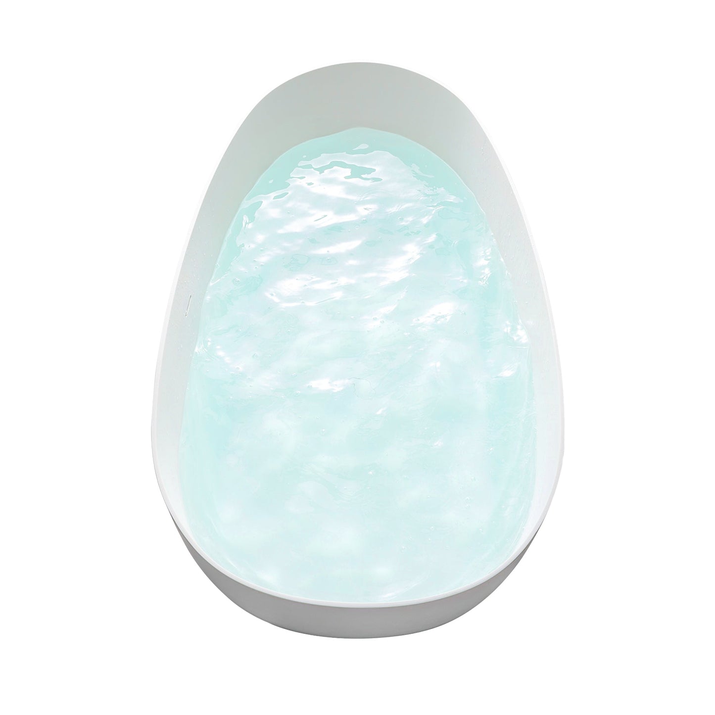 Giotto Solid Surface Soaking Bathtub in Matte White with Matte White Drain and Integrated Overflow