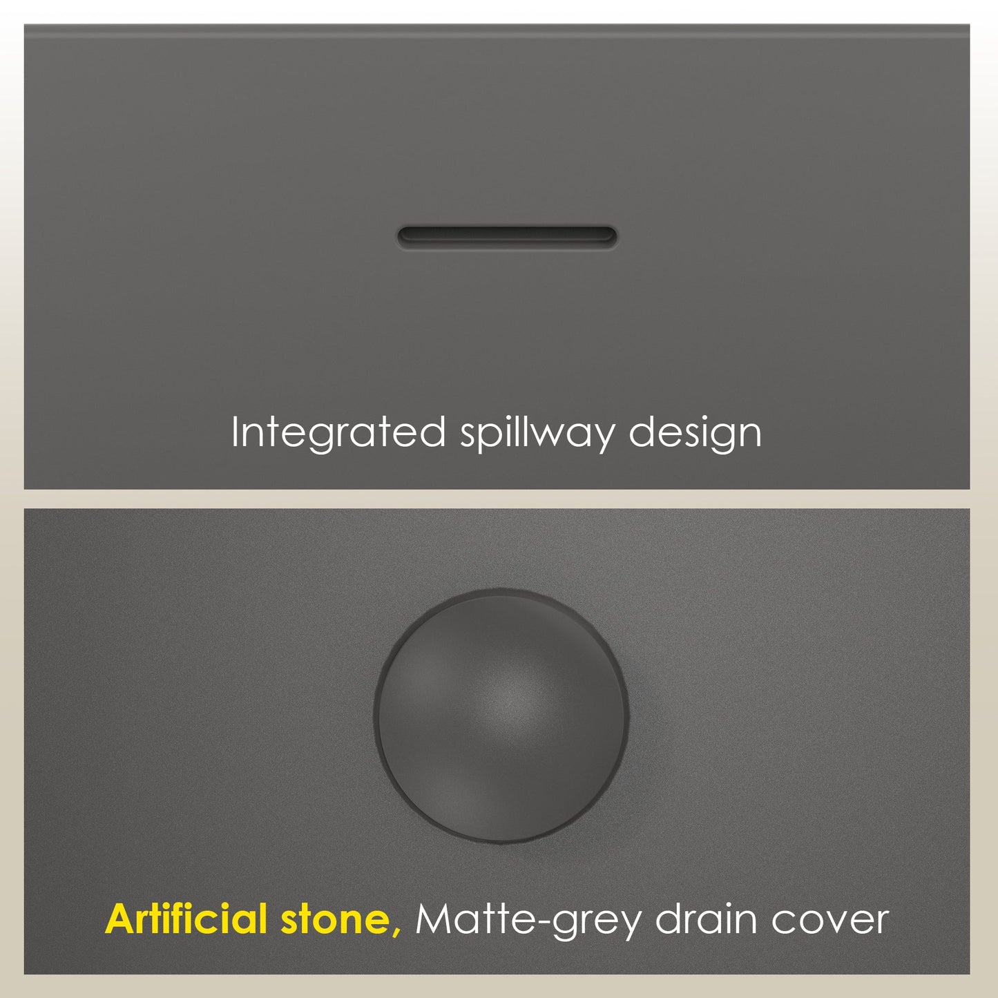 Ryder Solid Surface Soaking Bathtub with Drain and Integrated Overflow
