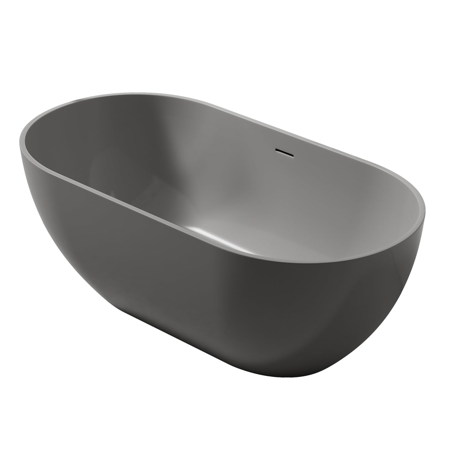 Ryder Solid Surface Soaking Bathtub with Drain and Integrated Overflow