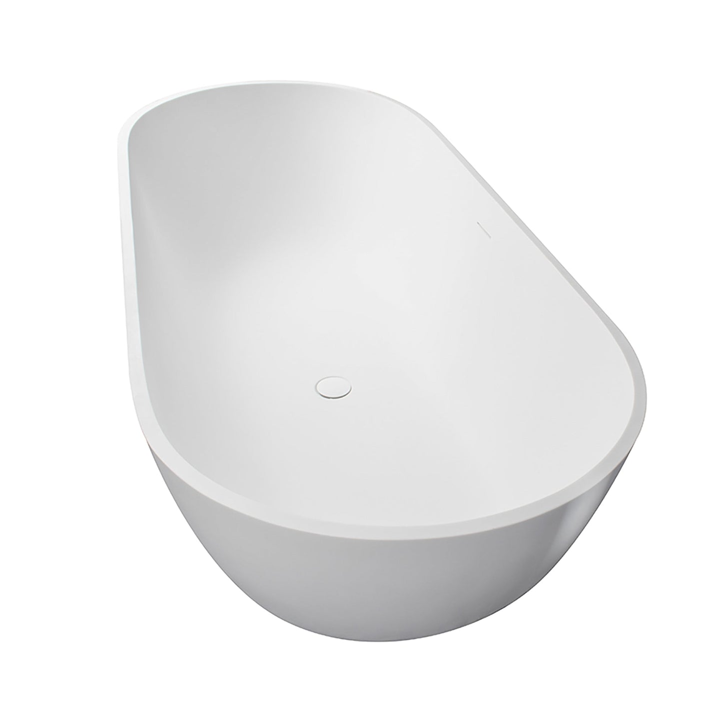 Ryder Solid Surface Soaking Bathtub with Drain and Integrated Overflow