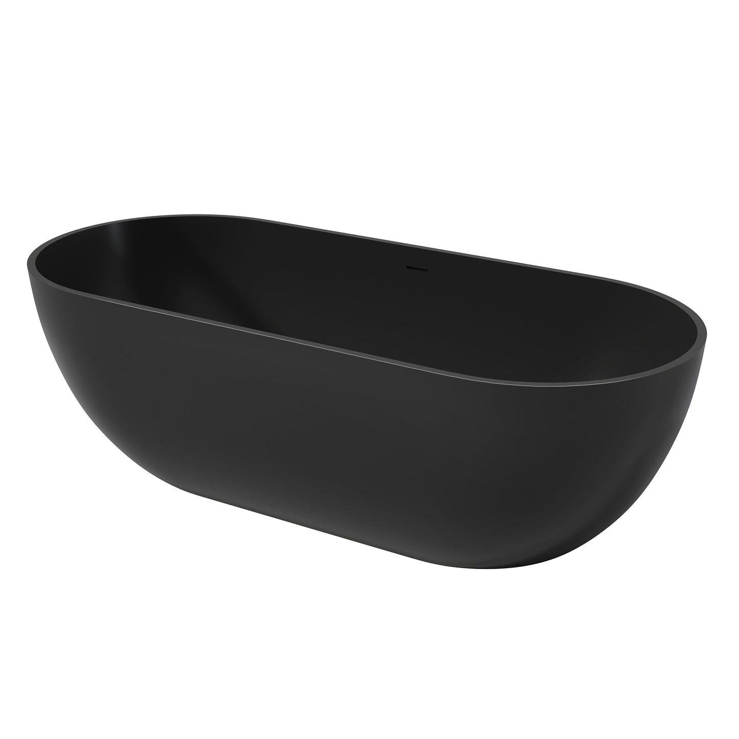 Ryder Solid Surface Soaking Bathtub with Drain and Integrated Overflow