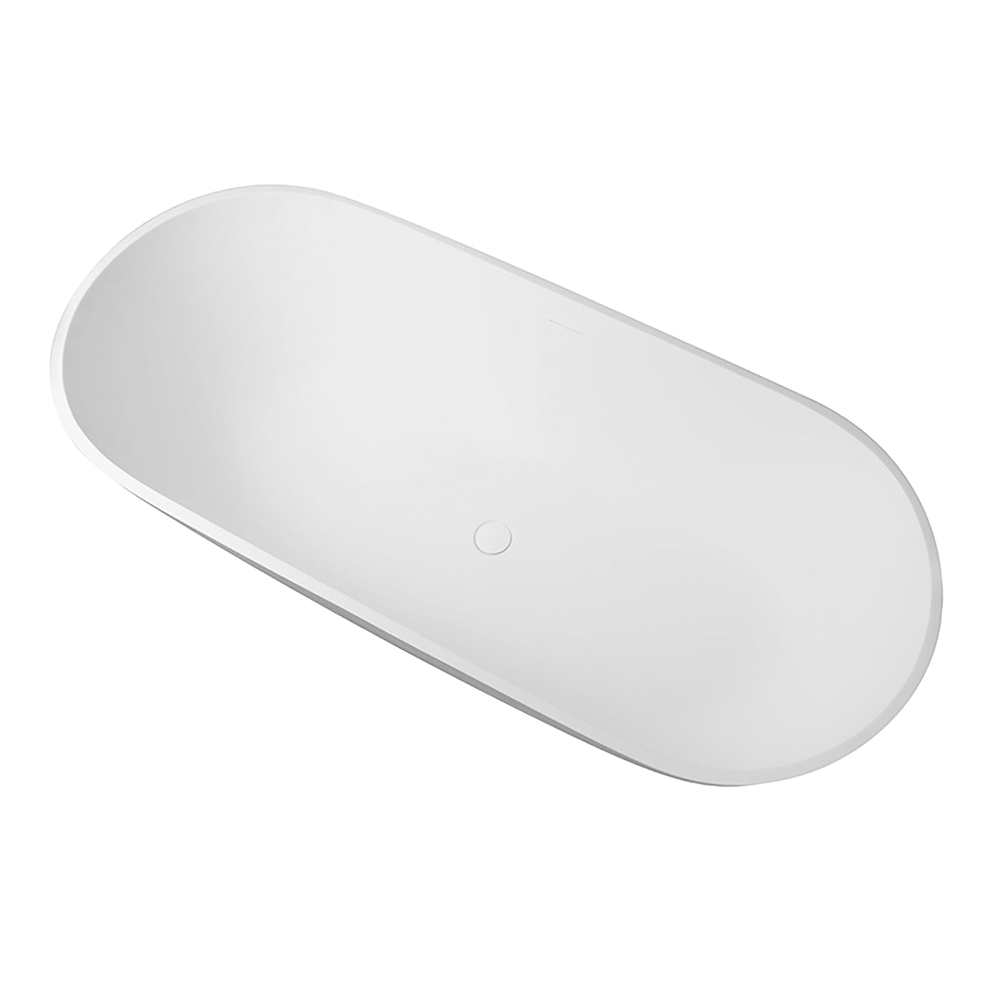 Ryder Solid Surface Soaking Bathtub with Drain and Integrated Overflow