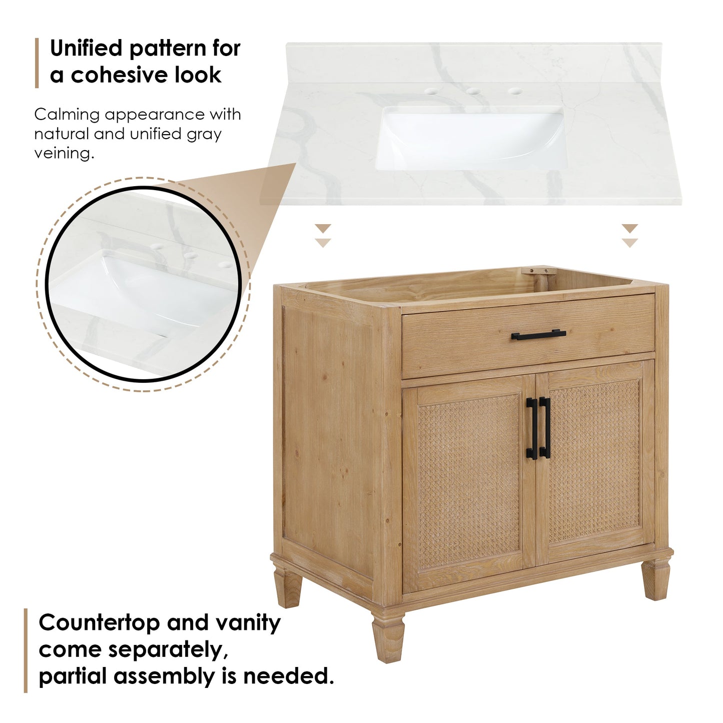 Solana 36" Single Vanity With Top