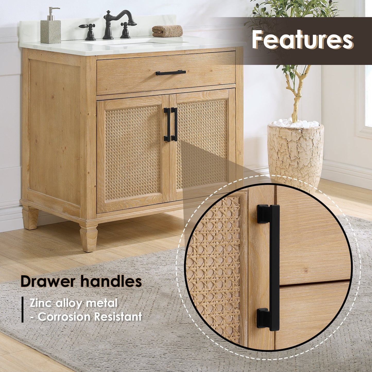 Solana 36" Single Vanity With Top