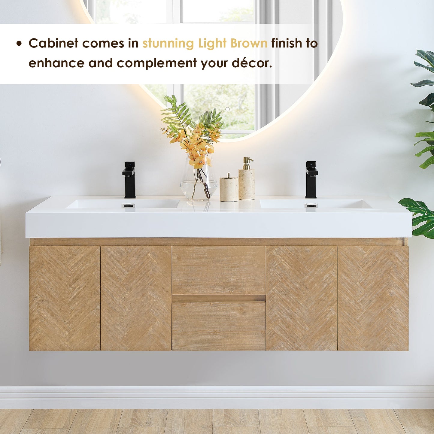 Siena 60" Double Vanity with Top