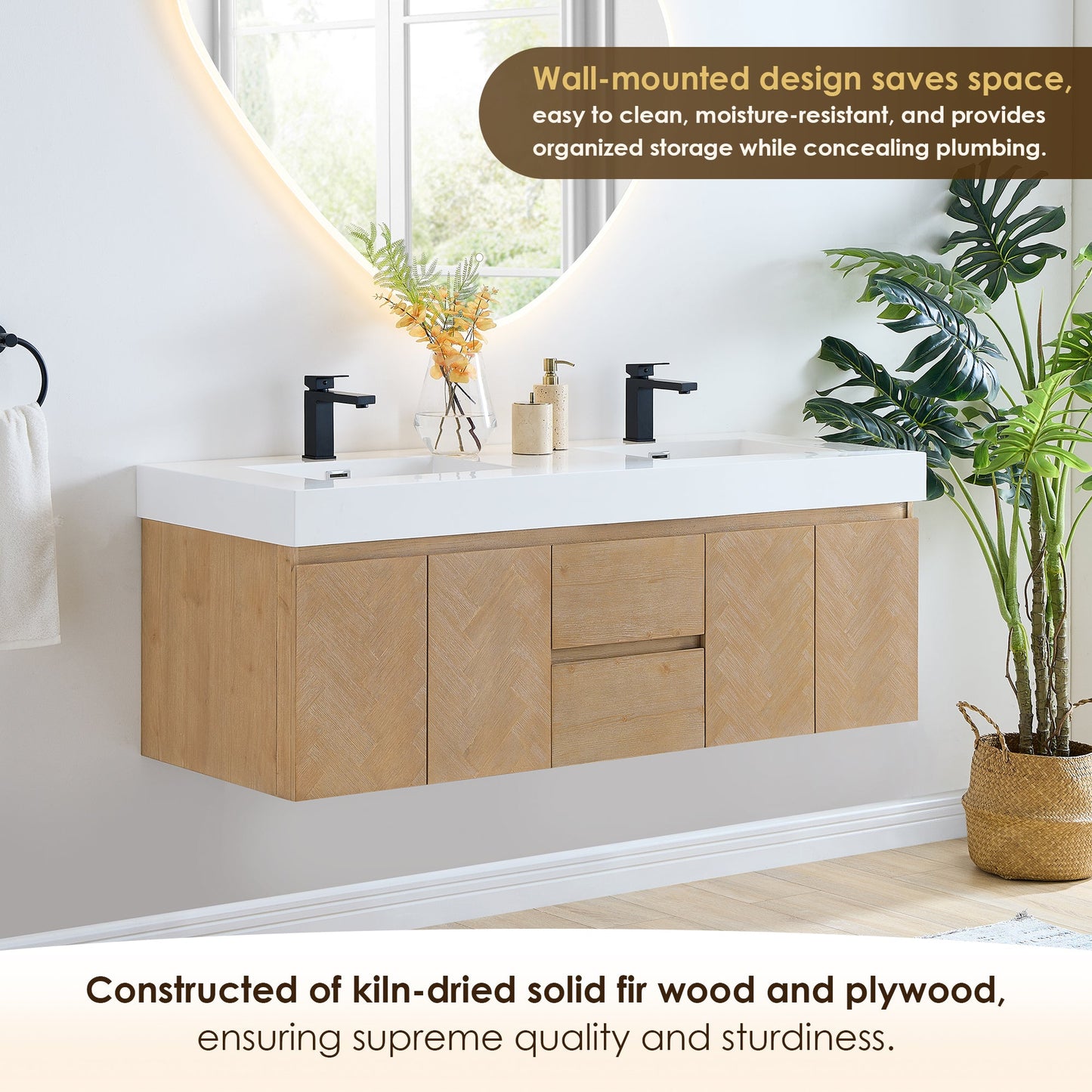 Siena 60" Double Vanity with Top