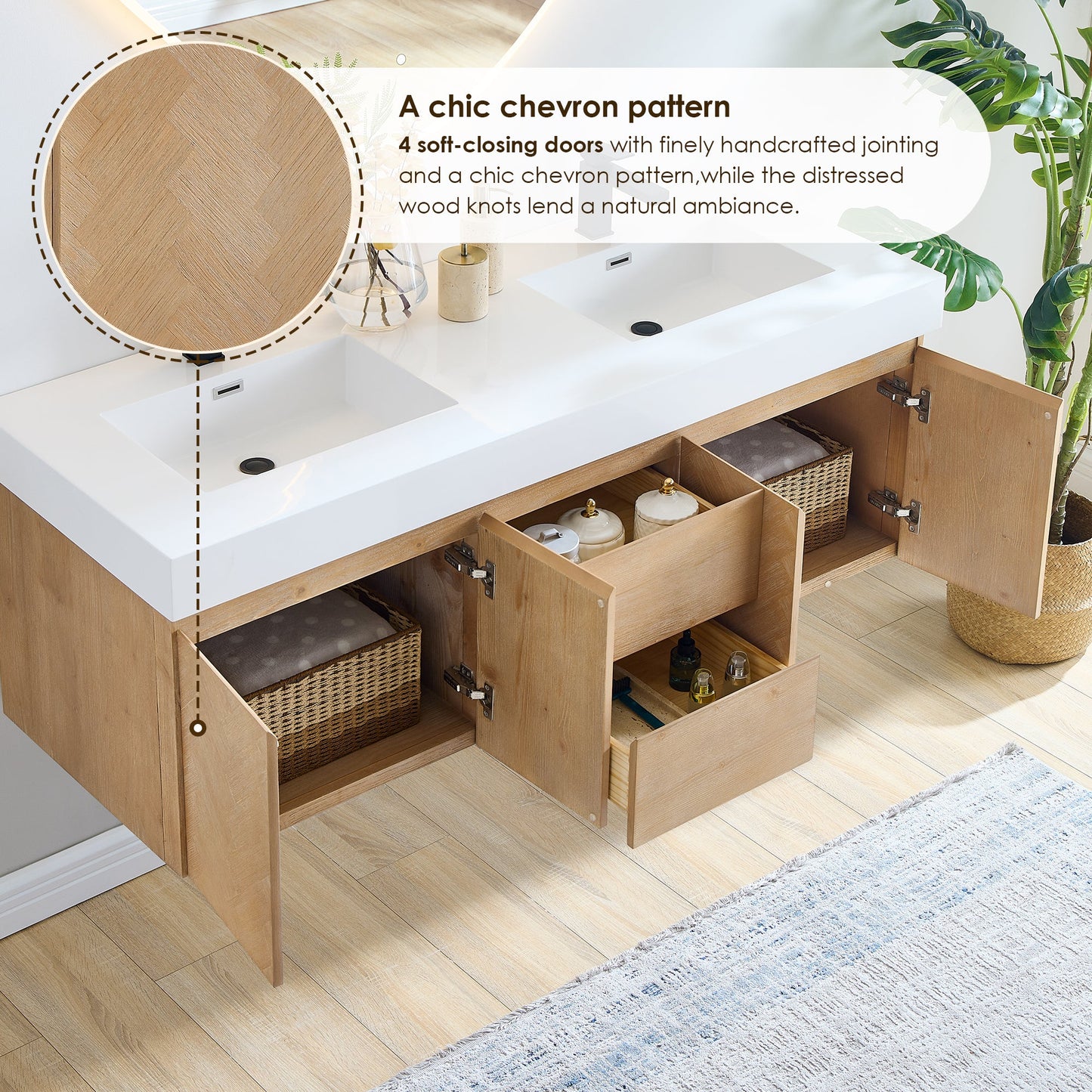 Siena 60" Double Vanity with Top