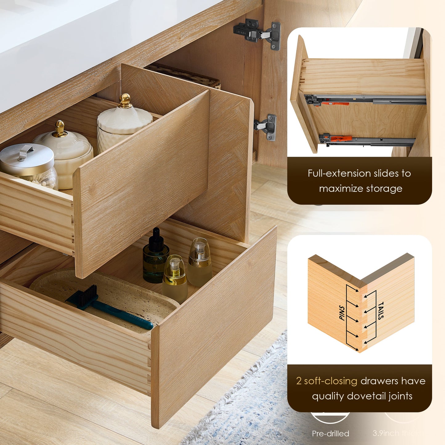 Siena 60" Double Vanity with Top