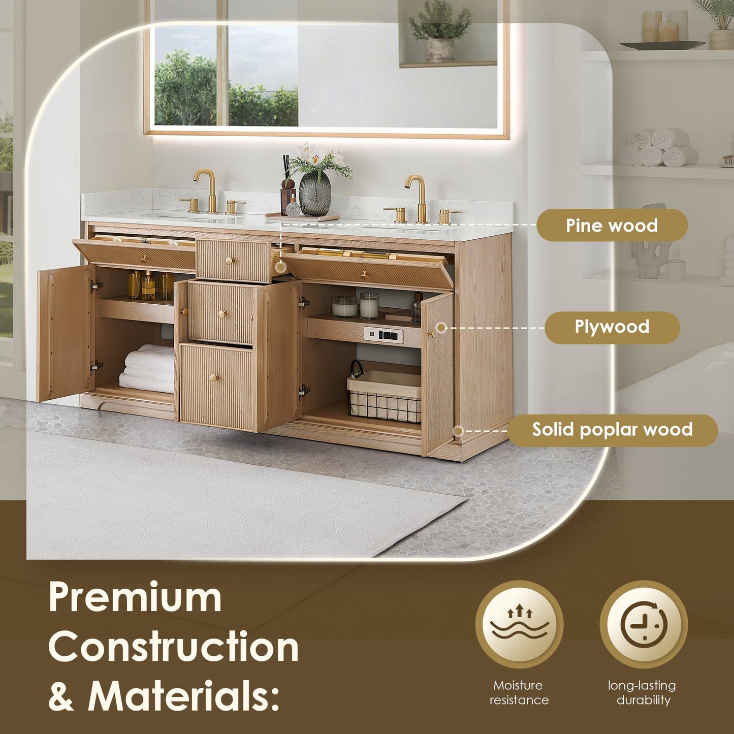 Barnett 36"/48"/60“/72" Single/Double Vanity with Top