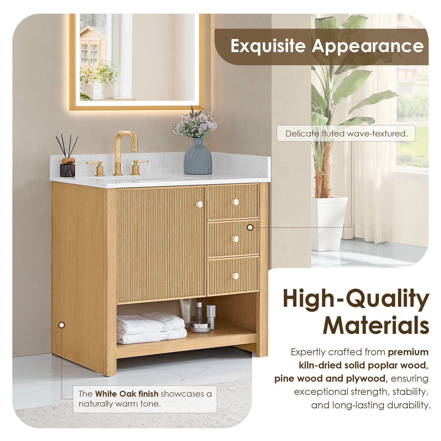 Cecil 36"/48"/60"/72" Single/Double Vanity with Top