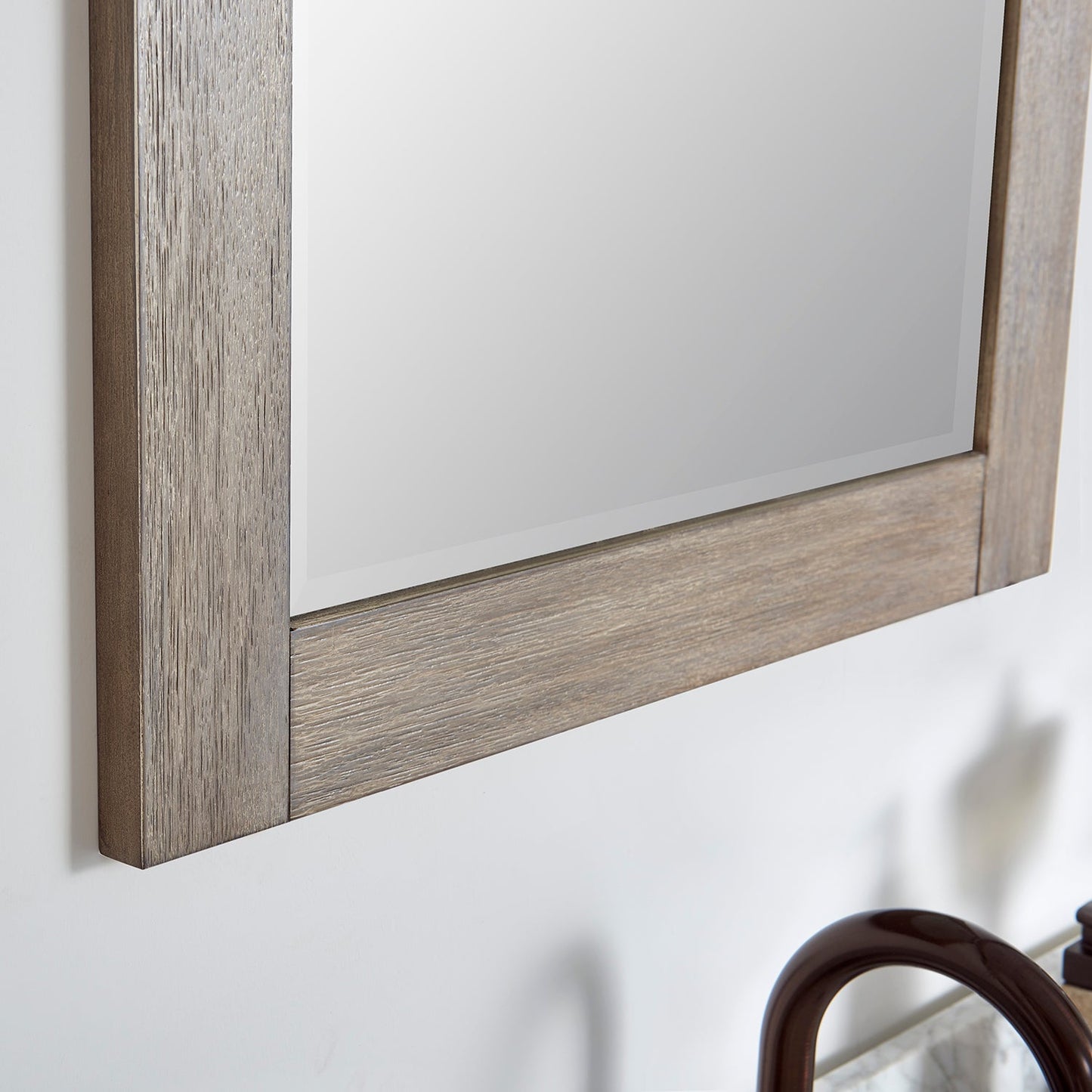 Cortes 24" Rectangular Bathroom Vanity Barndoor Wall Mount Mirror in Grey