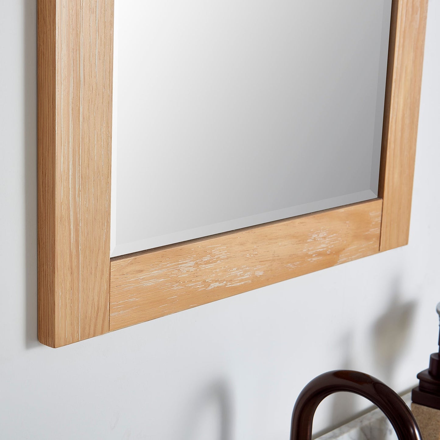 Cortes 24" Rectangular Bathroom Vanity Barndoor Wall Mount Mirror in Pine