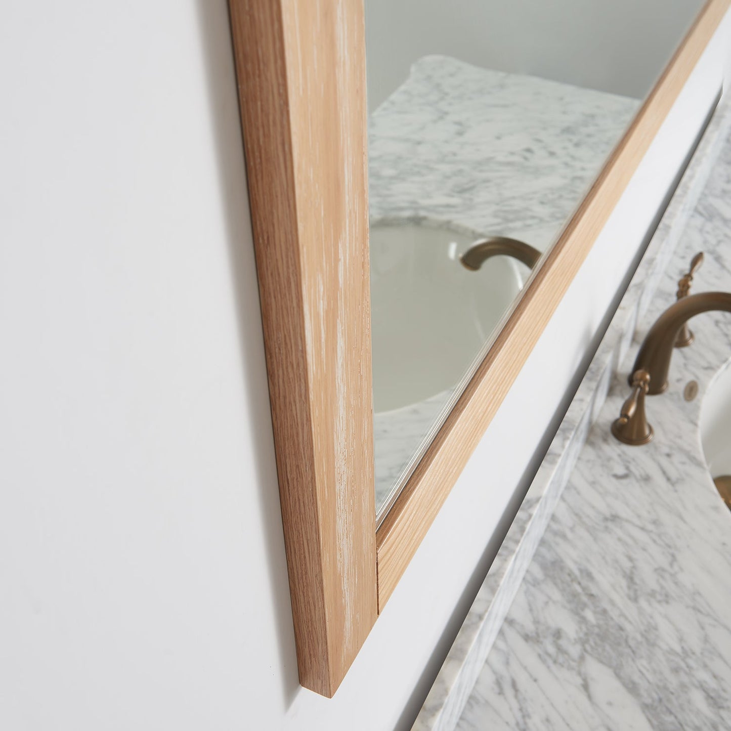 Cortes 48" Rectangular Bathroom Vanity Barndoor Wall Mount Mirror in Pine