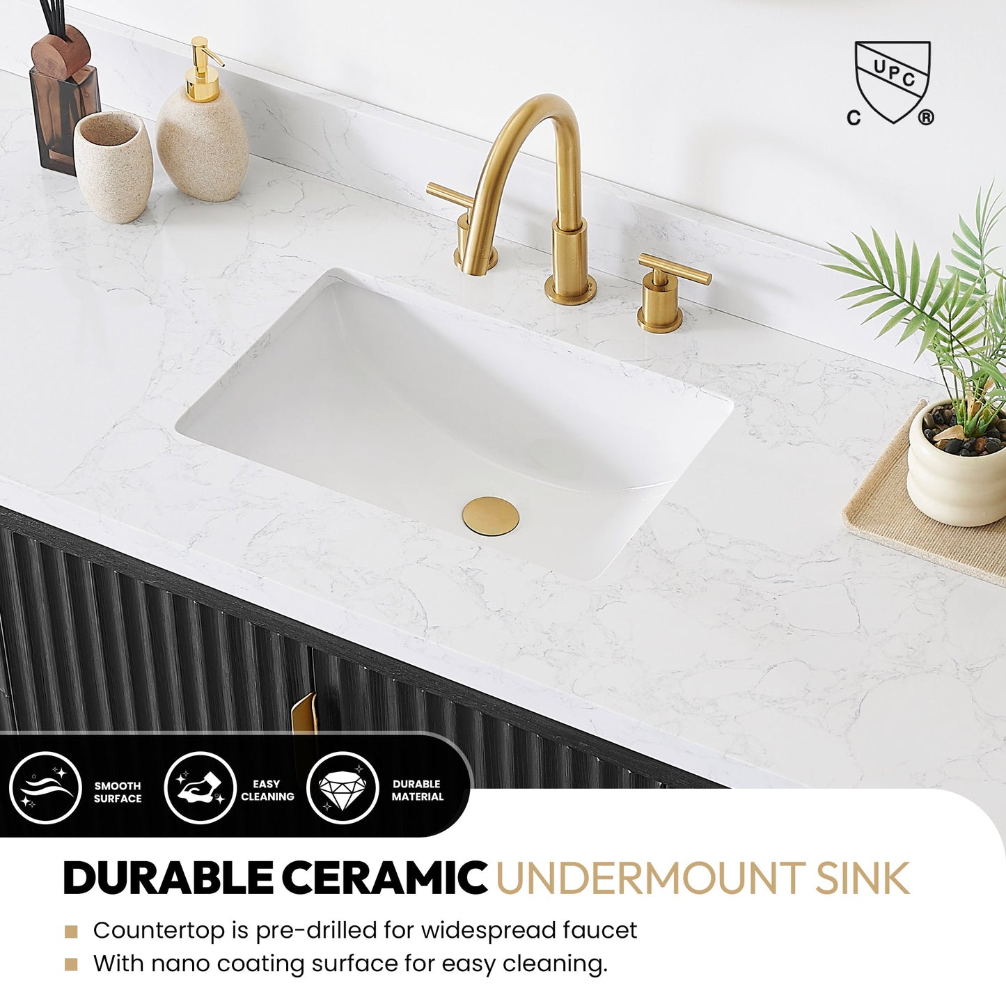 Cádiz 60" Free-standing Single Bathroom Vanity in Fir Wood Black