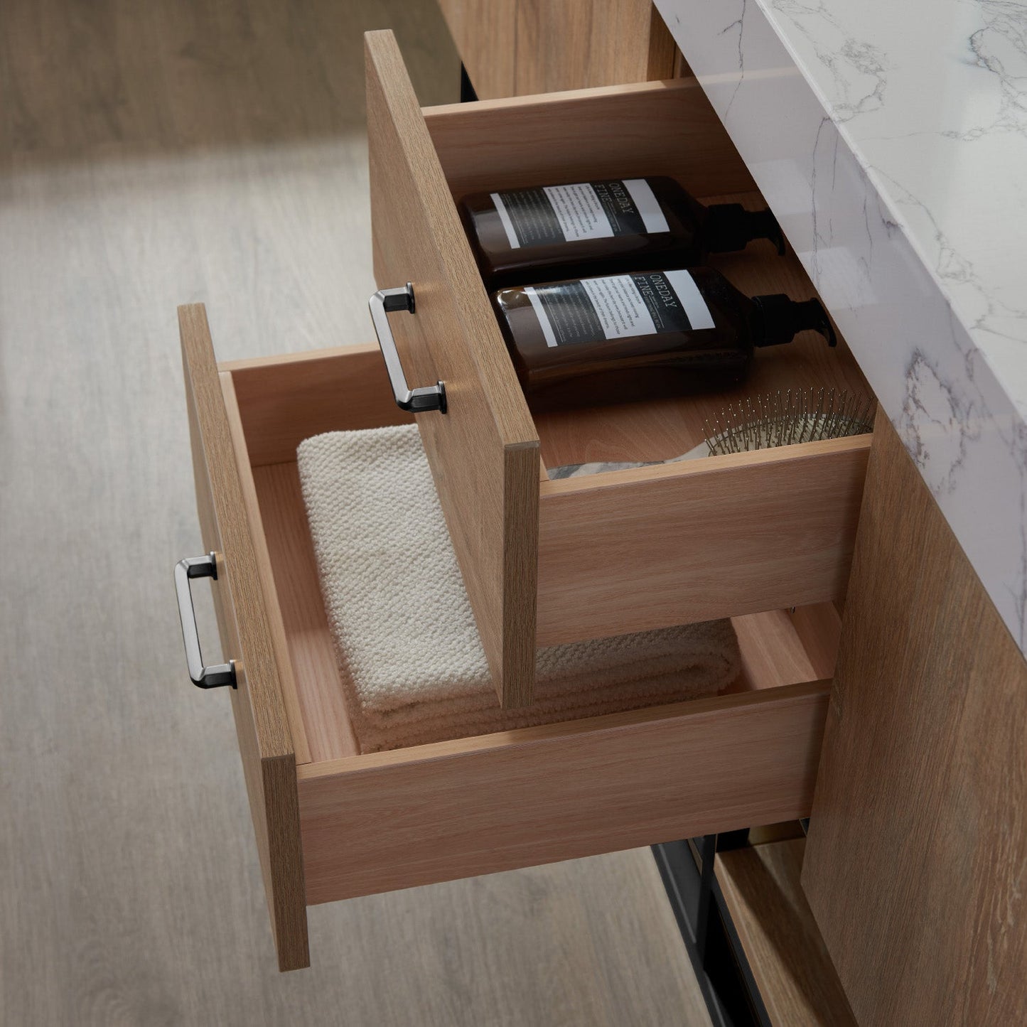 Alistair 72B" Double Vanity in North American Oak | Black