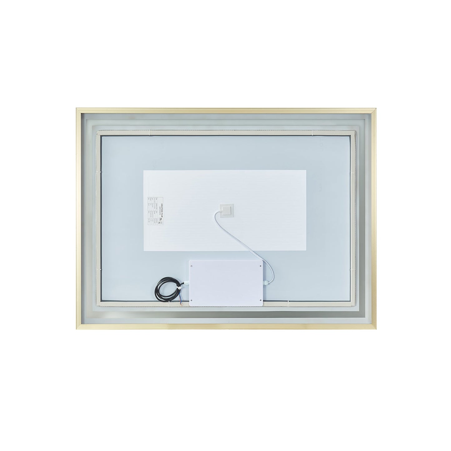 Teruel 24" Rectangular Aluminum Framed LED Wall Mount Bathroom Vanity Mirror in Gold