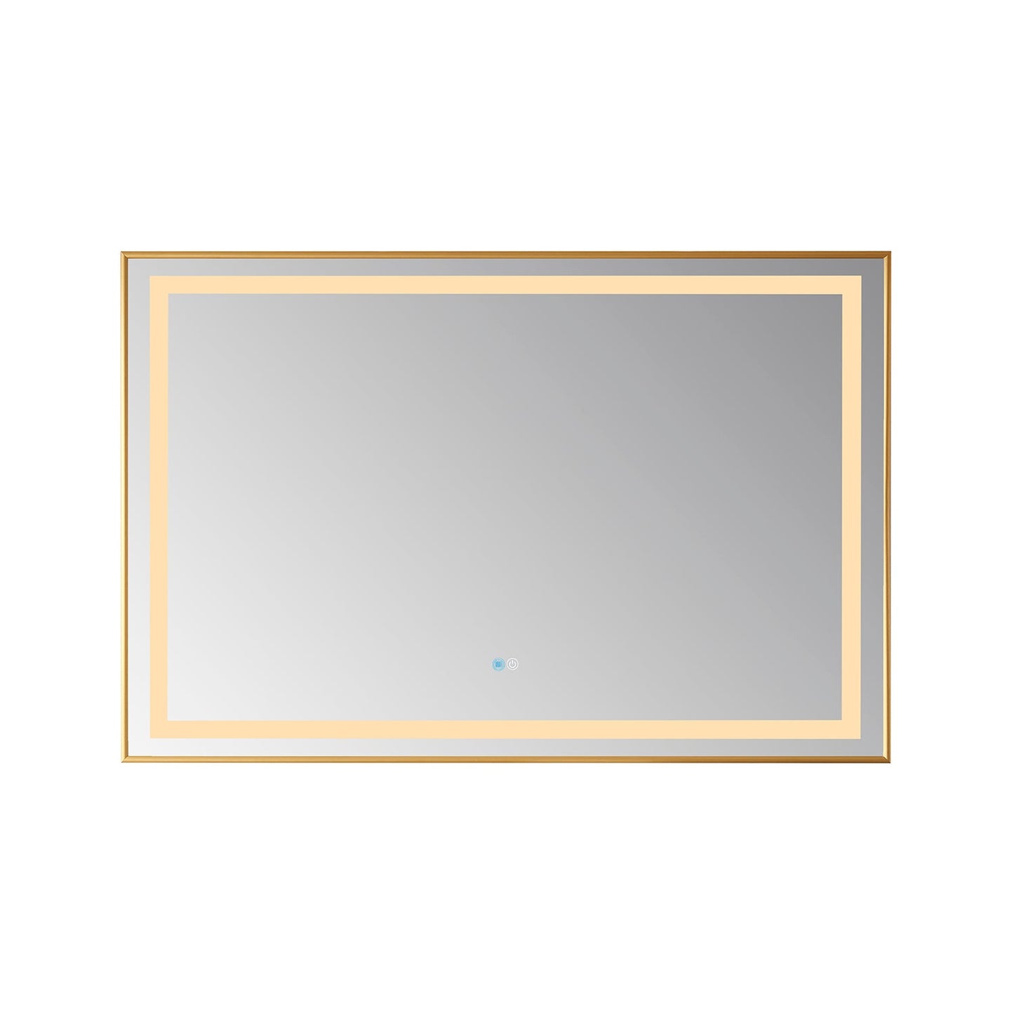 Teruel 36" Rectangular Aluminum Framed LED Wall Mount Bathroom Vanity Mirror in Gold