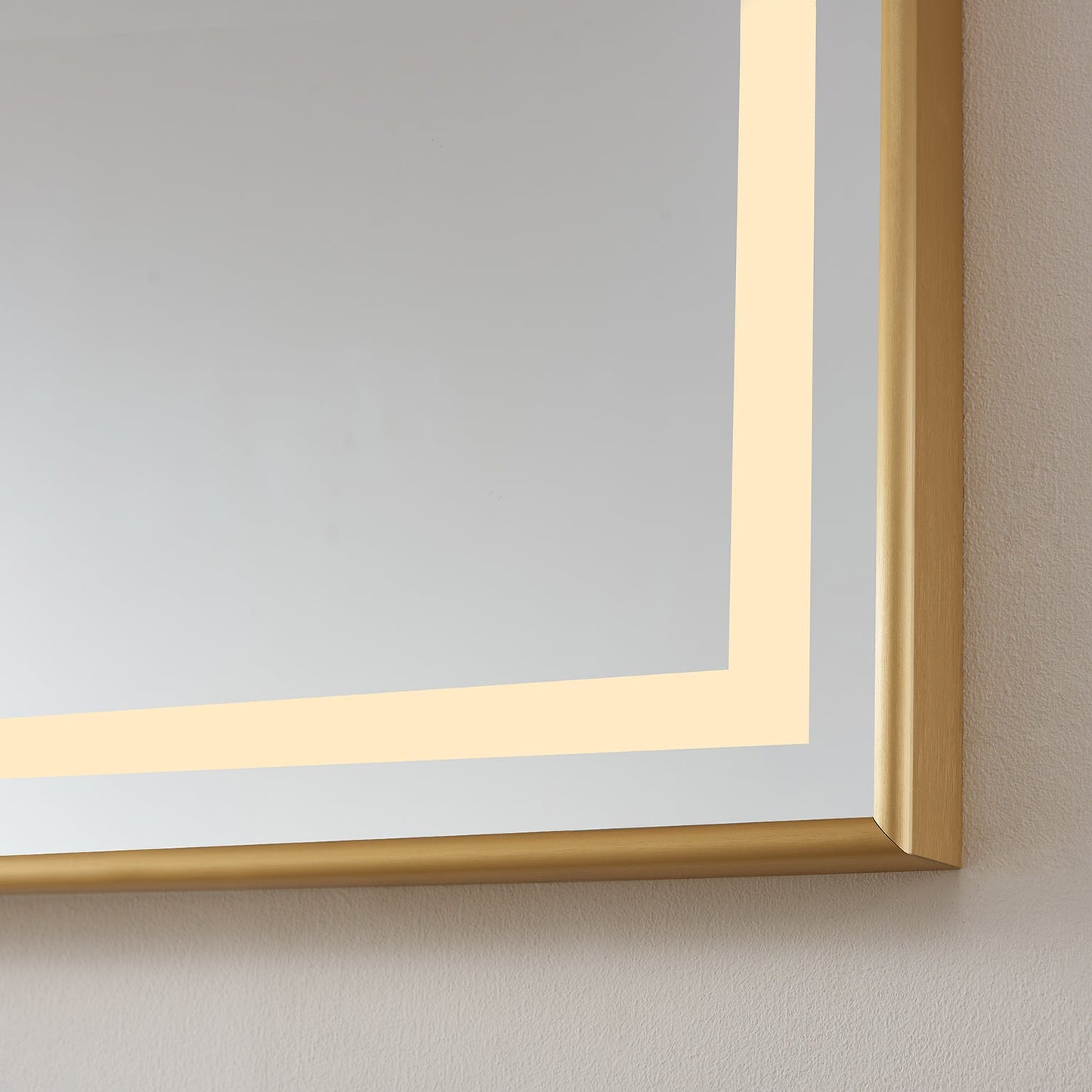 Teruel 72" Rectangular Aluminum Framed LED Wall Mount Bathroom Vanity Mirror in Gold