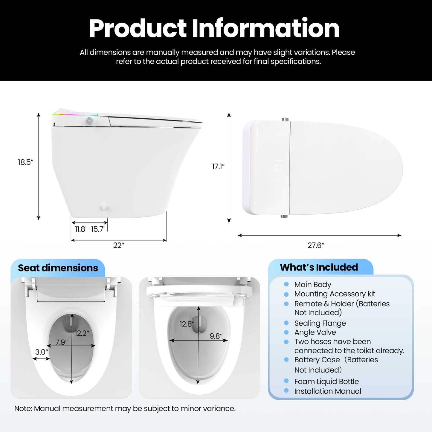 Zarautz Elongated Smart Bidet Toilet MAX Version