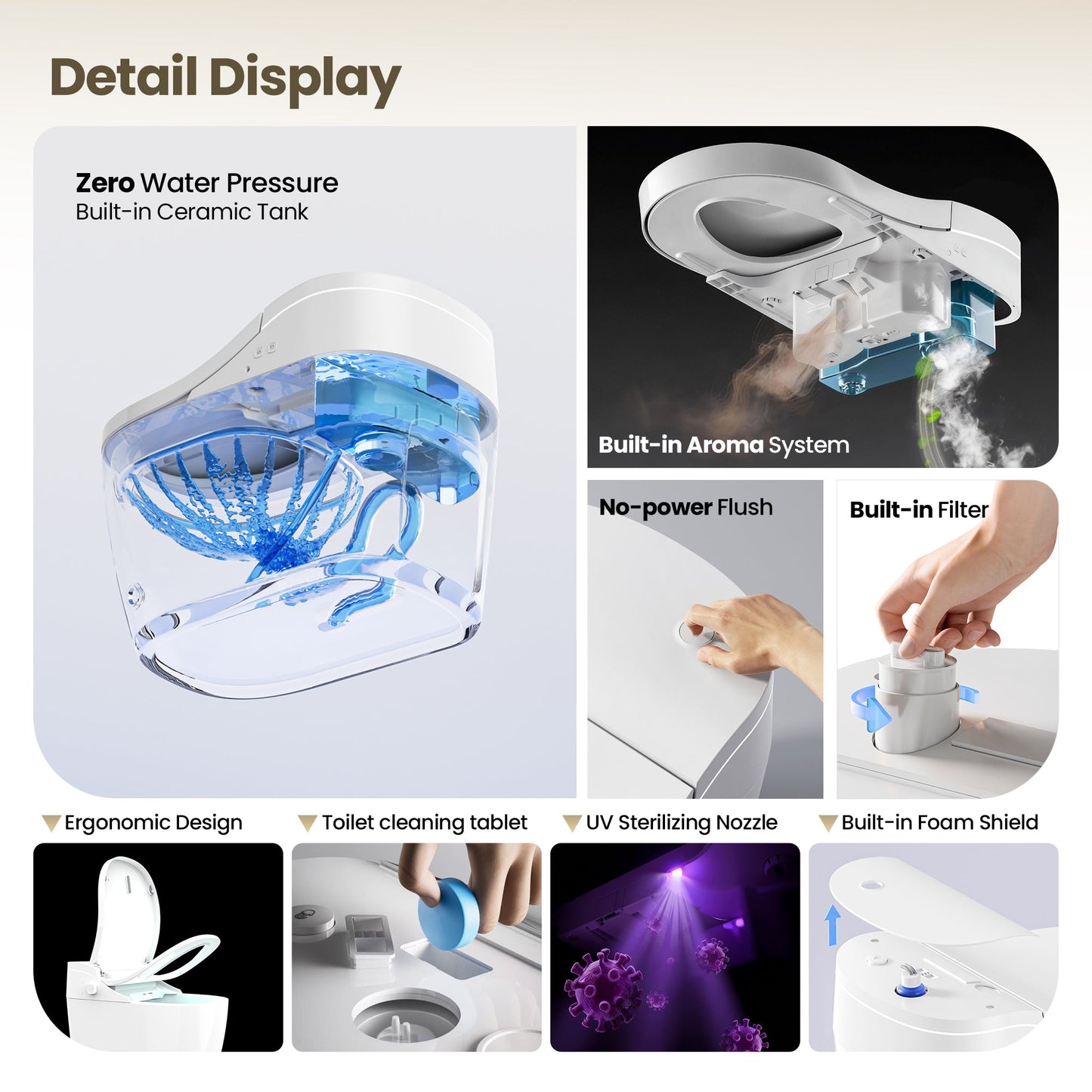 Vittuone Elongated Smart Bidet Toilet ULTRA PLUS Version