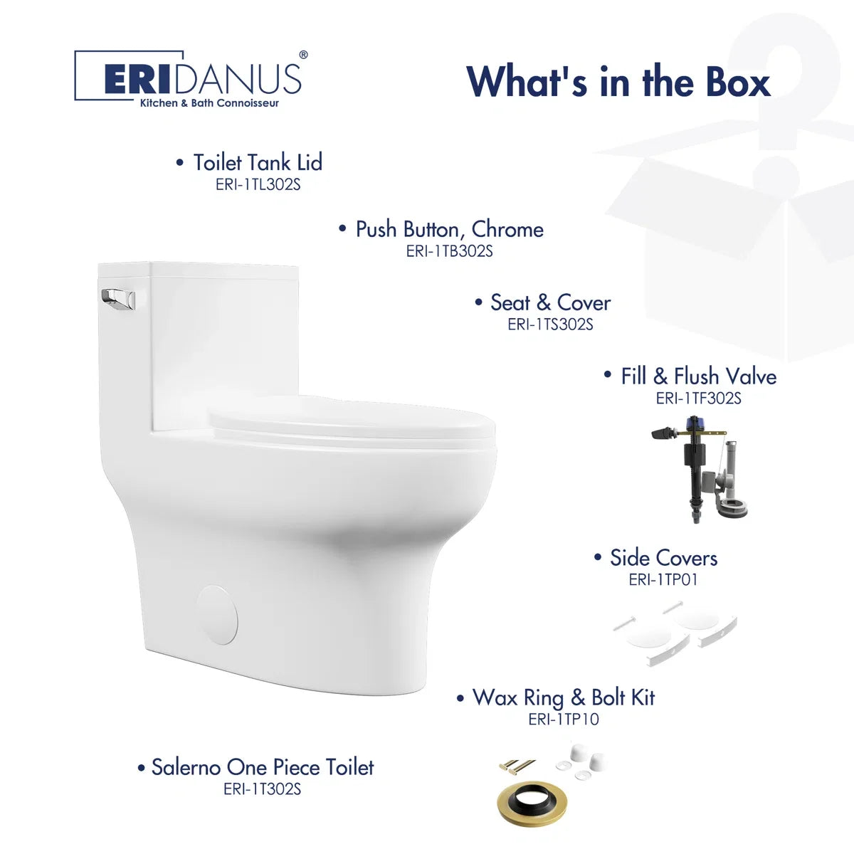 Salerno Elongated One-Piece Toilet – Side or Top Flush Button