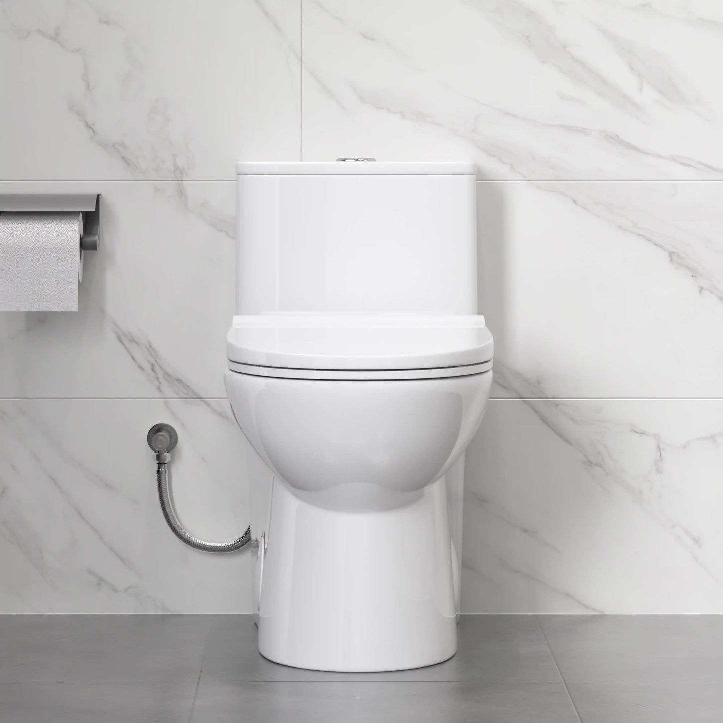 Tucson One-Piece Standard Height Compact Elongated Toilet, 1.1/1.6 GPF Dual Flush