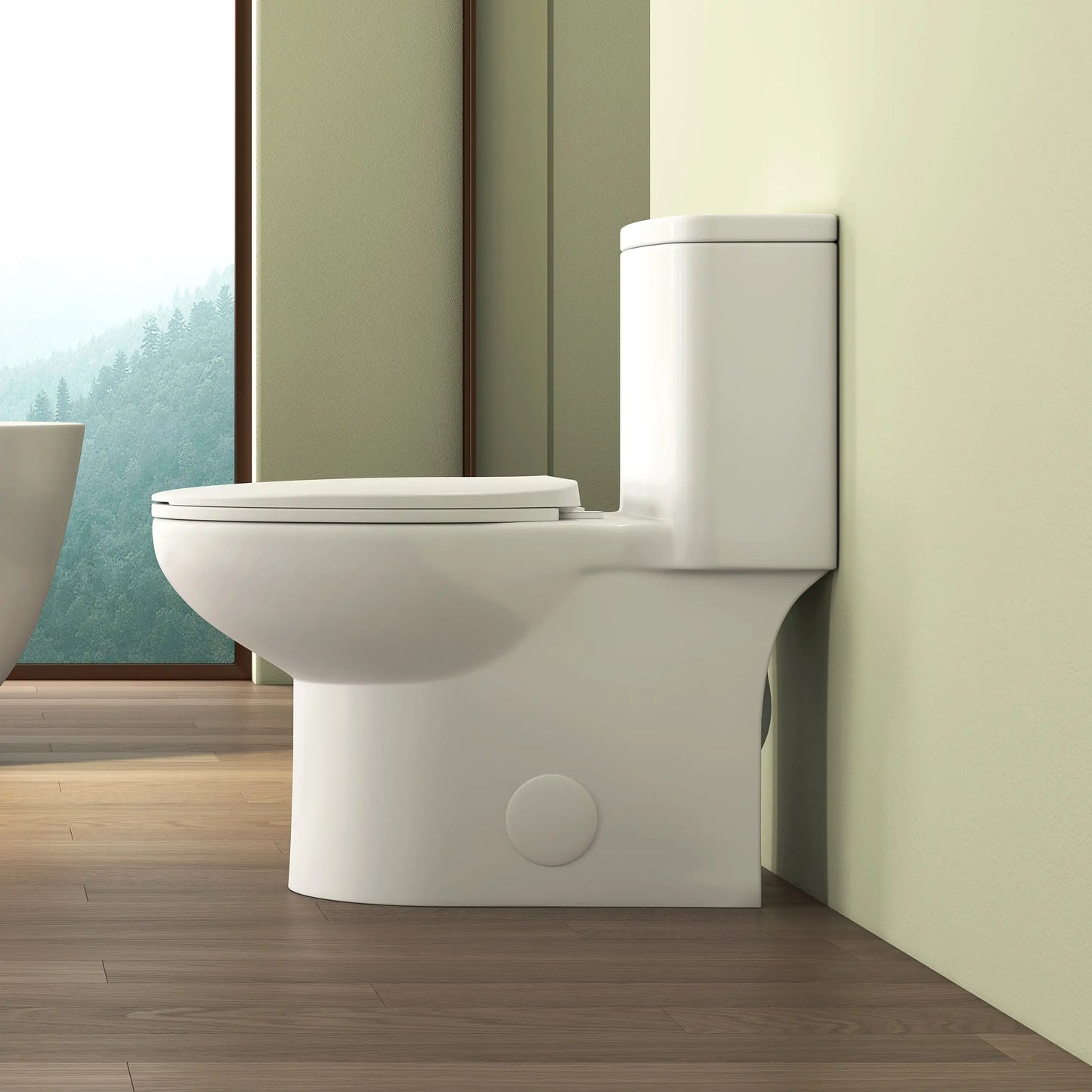 Dublin 1.1/1.6 GPF Elongated Chair Height One-Piece Toilet, Floor Mounted