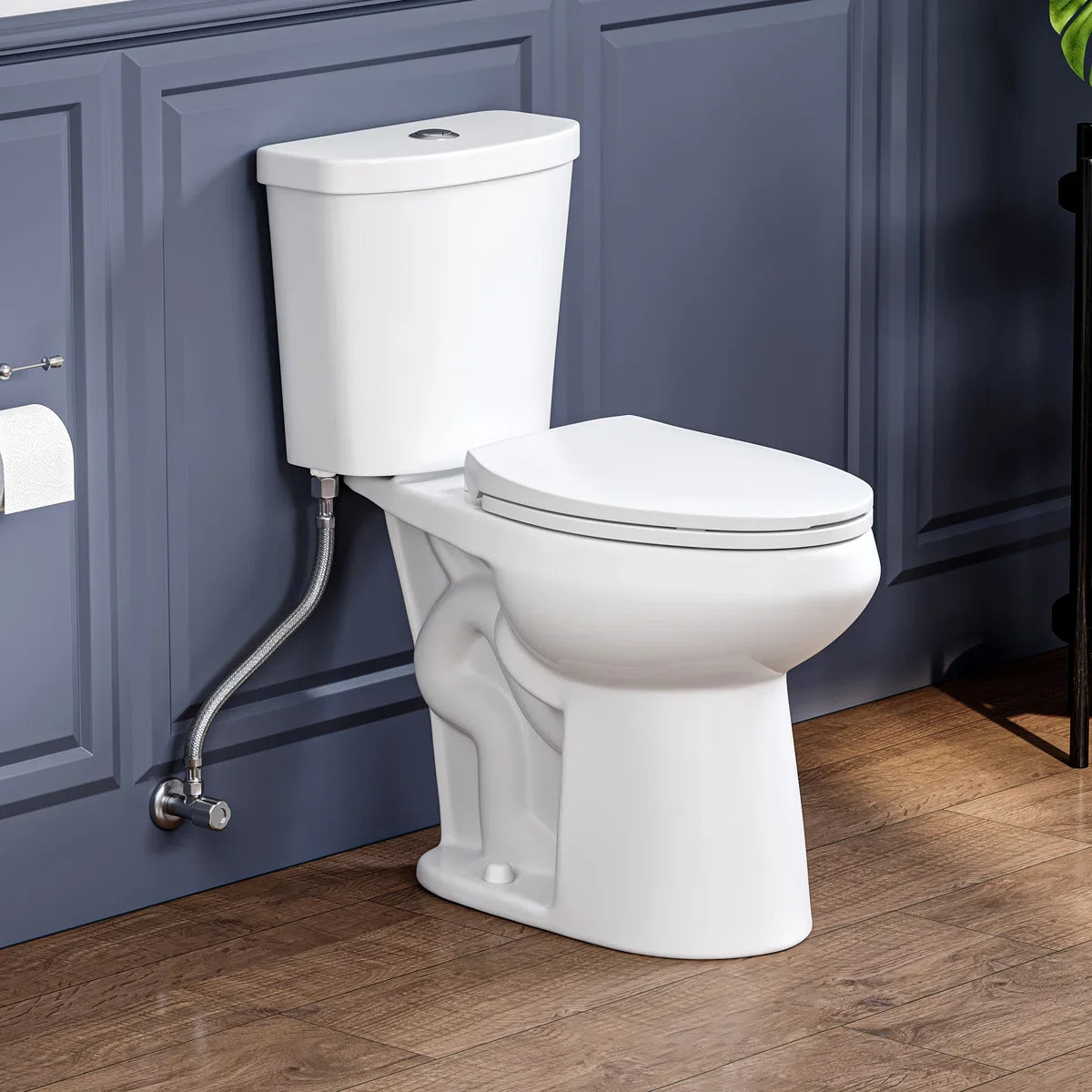 Dayton Elongated 18.9" Chair Height Two-Piece Toilet, Single or Dual Flush, Soft-Close Seat