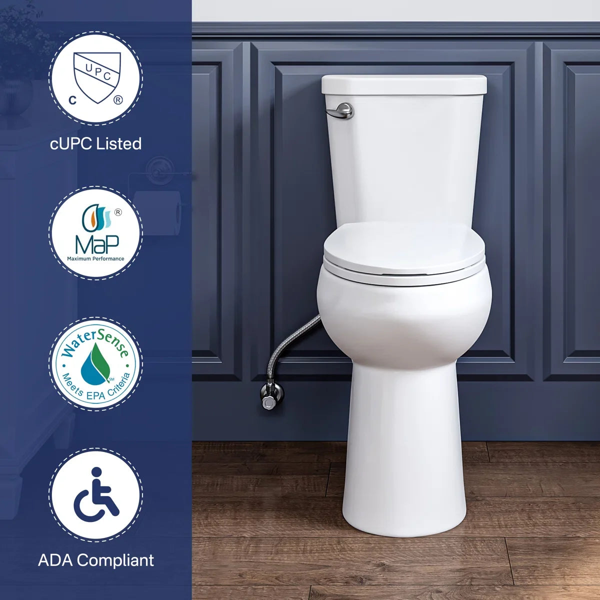 Dayton Elongated 20.7" Chair Height Two-Piece Toilet, 1.28 GPF Single Flush, Soft-Close Seat