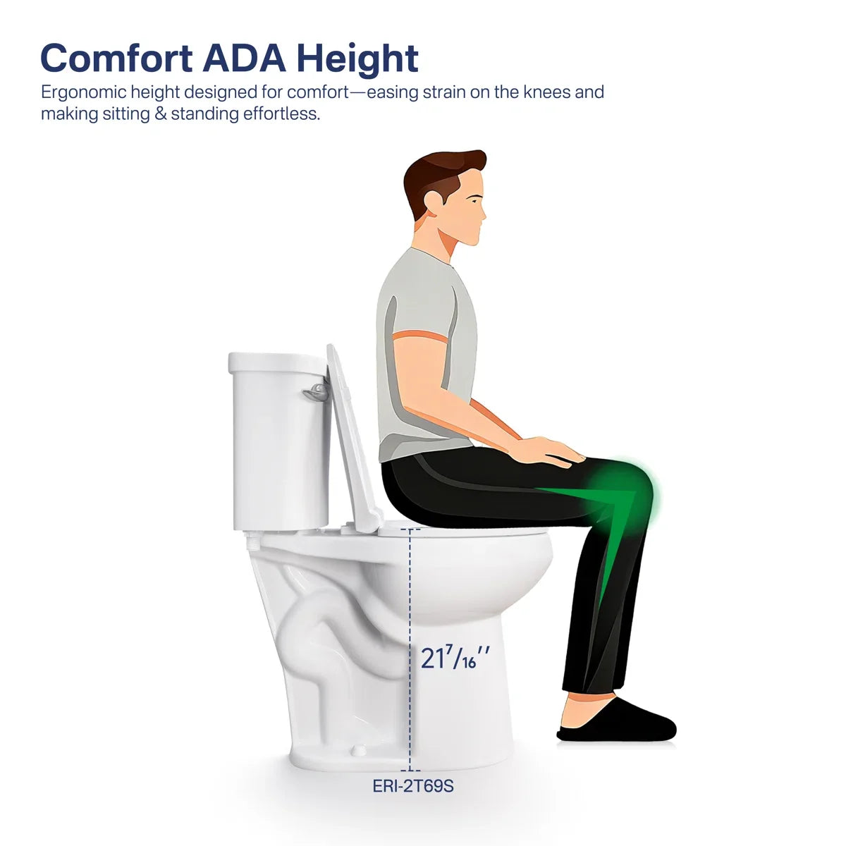Dayton Elongated 20.7" Chair Height Two-Piece Toilet, 1.28 GPF Single Flush, Soft-Close Seat