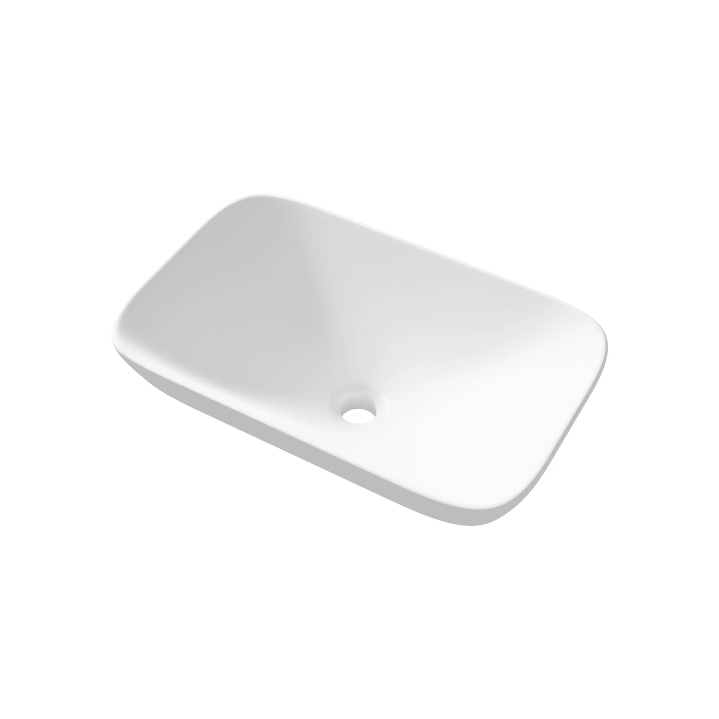 Salerno 21" x 13" Rectangular Semi-Recessed Vitreous China Vessel Bathroom Sink in White