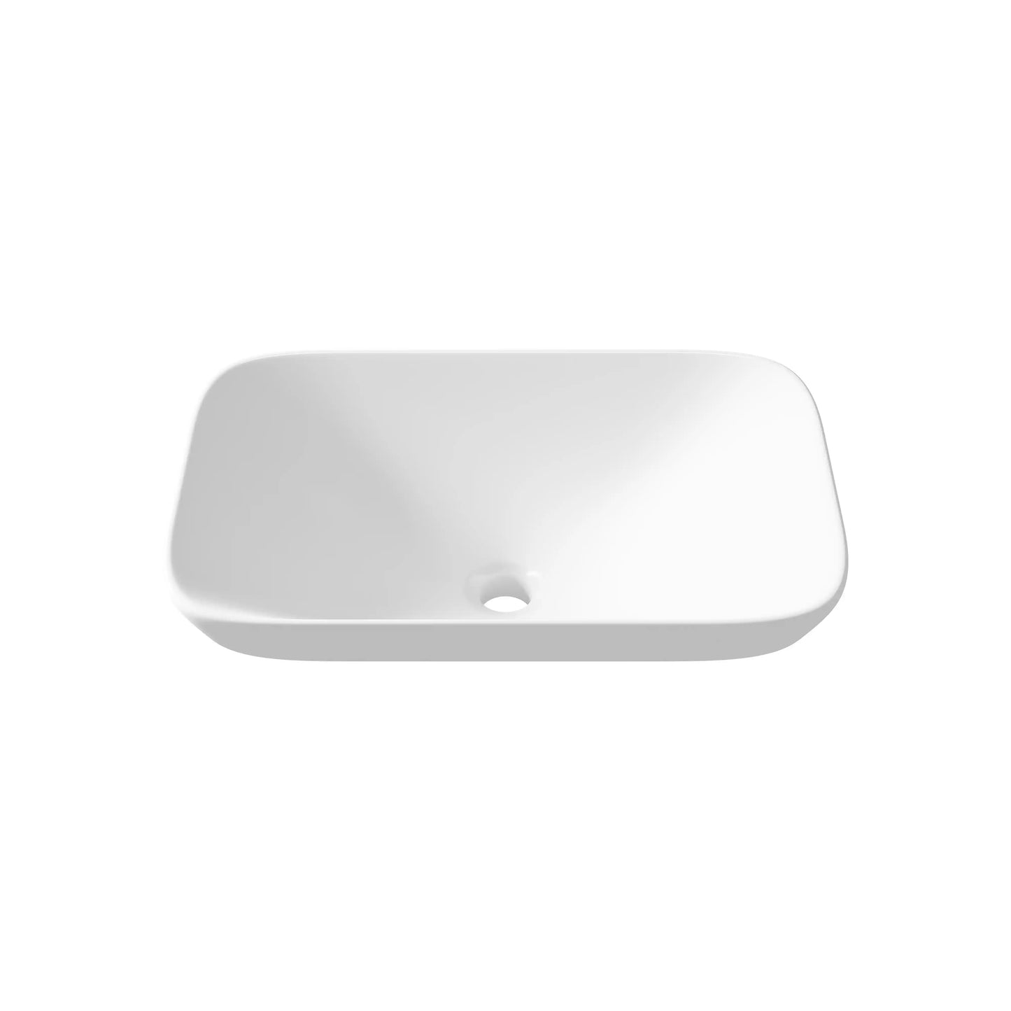 Salerno 21" x 13" Rectangular Semi-Recessed Vitreous China Vessel Bathroom Sink in White