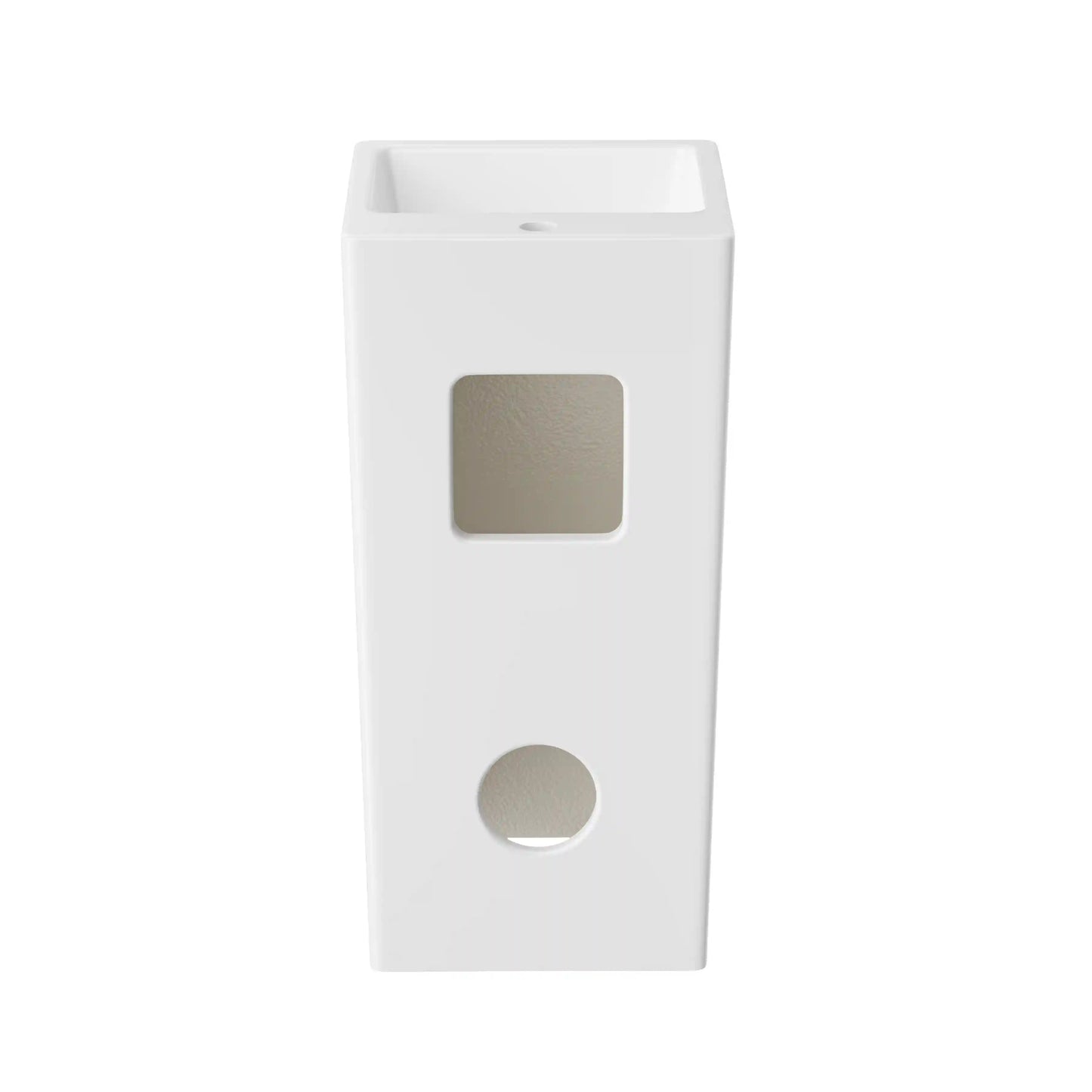 Turner 33" H White Square Freestanding Pedestal Sink