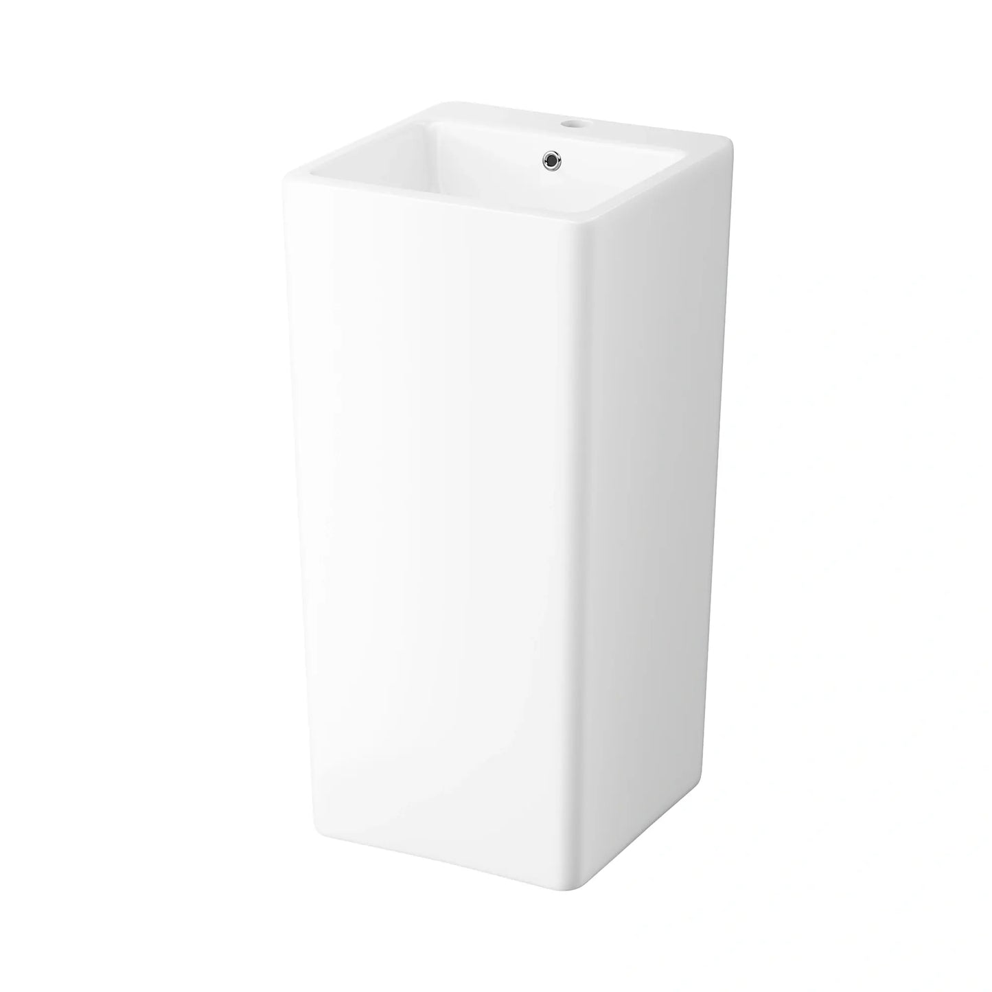 Turner 33" H White Square Freestanding Pedestal Sink