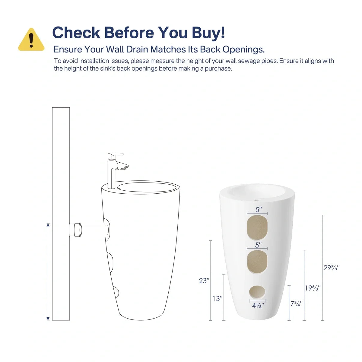 Gibbous 33.5" H Vitreous China Circular Pedestal Bathroom Sink