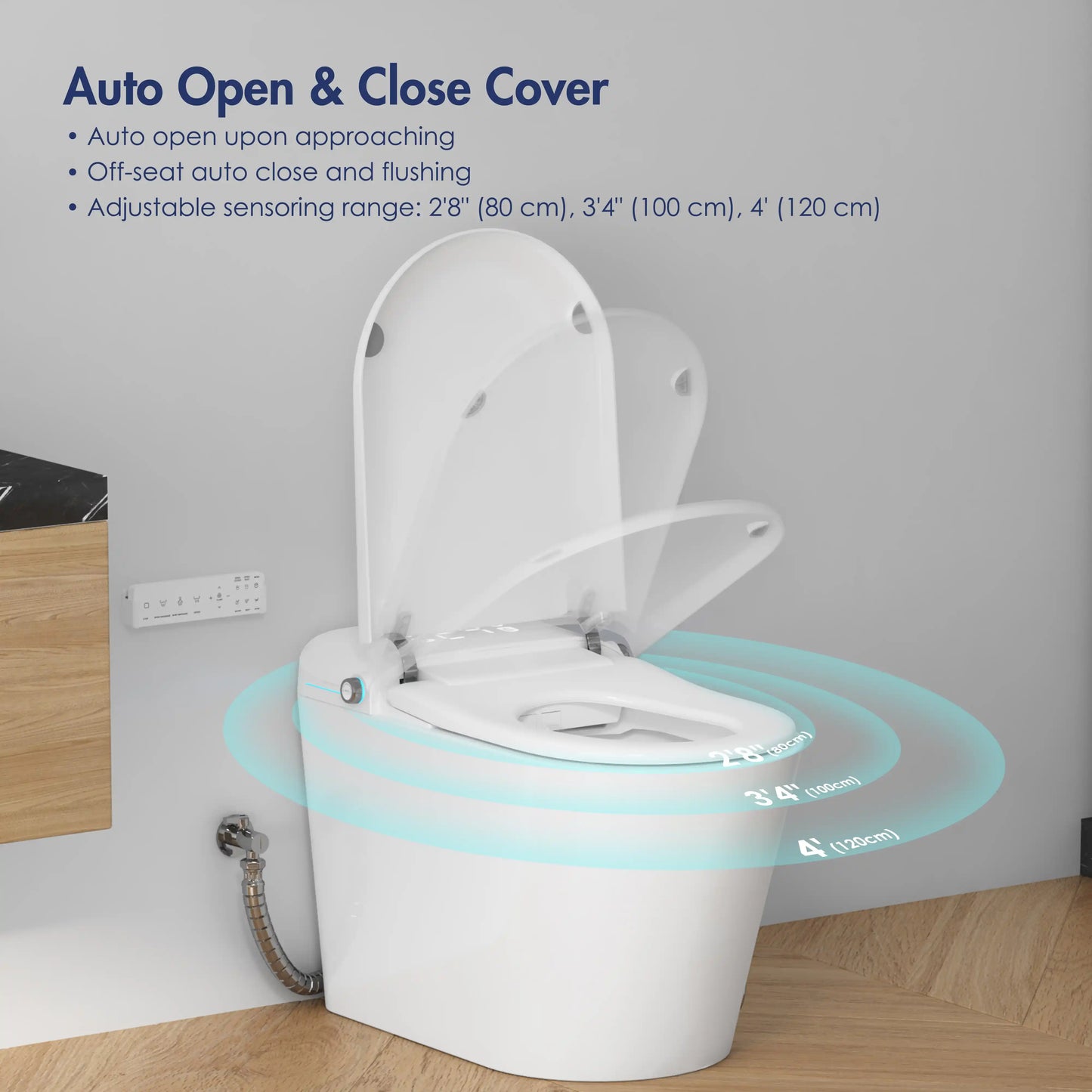 Achernar Elongated Smart Toilet with Auto-Open Lid, Heated Bidet & Touchless Flush