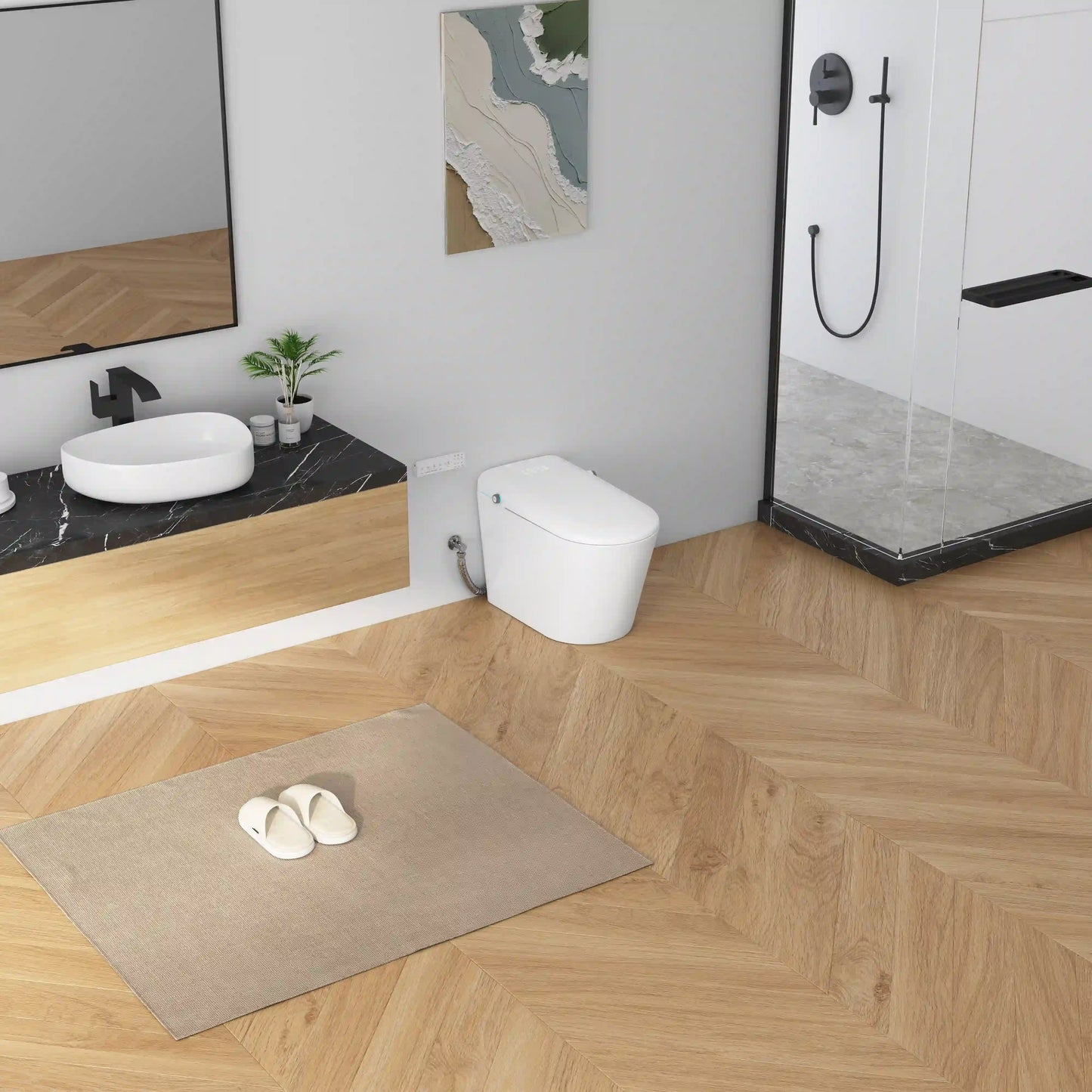 Achernar Elongated Smart Toilet with Auto-Open Lid, Heated Bidet & Touchless Flush