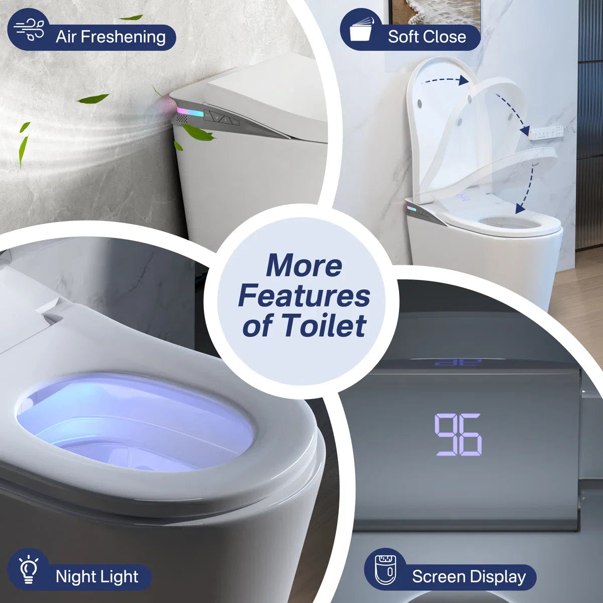 Oslo Elongated Smart Toilet with Auto-Open Lid, Bidet & Touchless Flush
