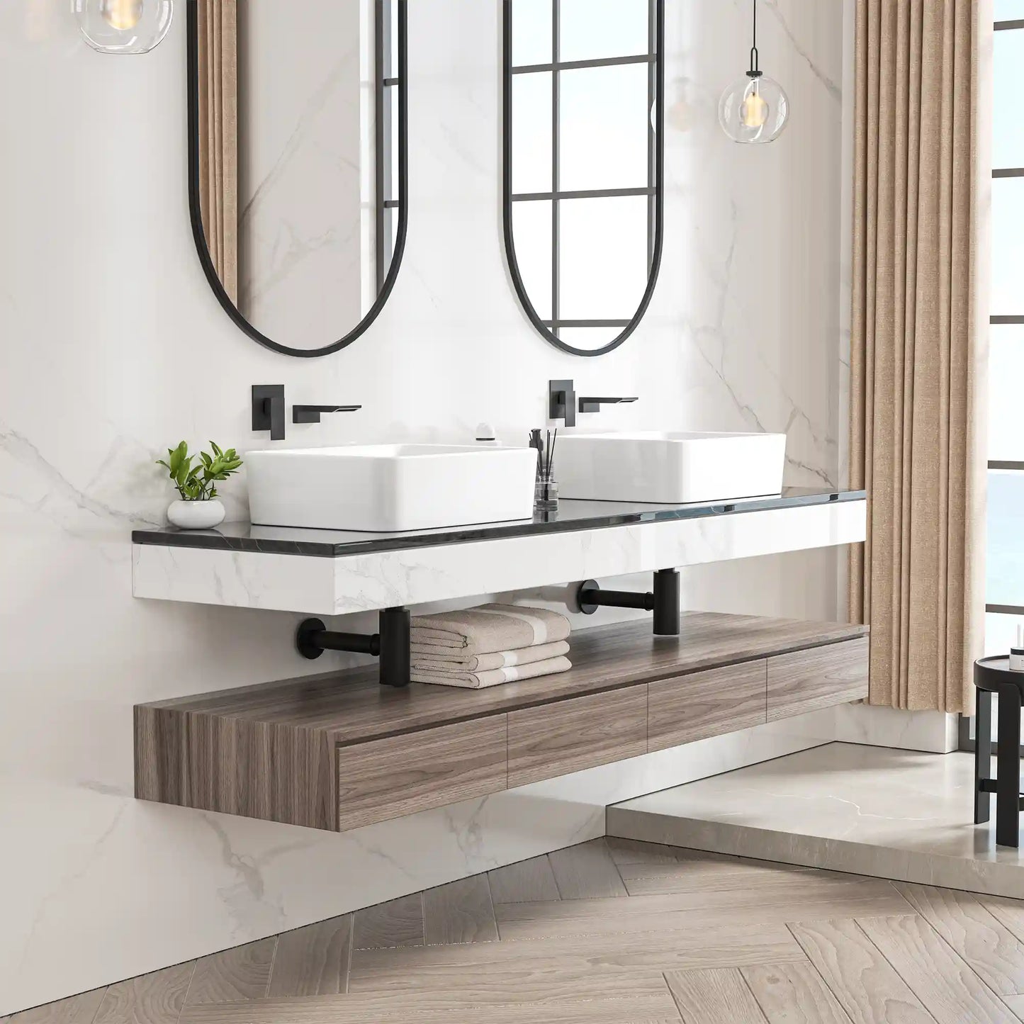 Denbigh 19" x 14'' White Vitreous China Rectangular Vessel Bathroom Sink
