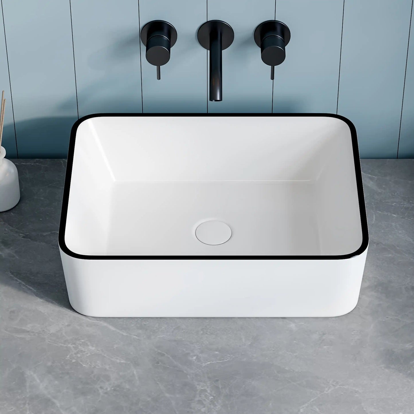 Denbigh 19" x 14'' White Vitreous China Rectangular Vessel Bathroom Sink