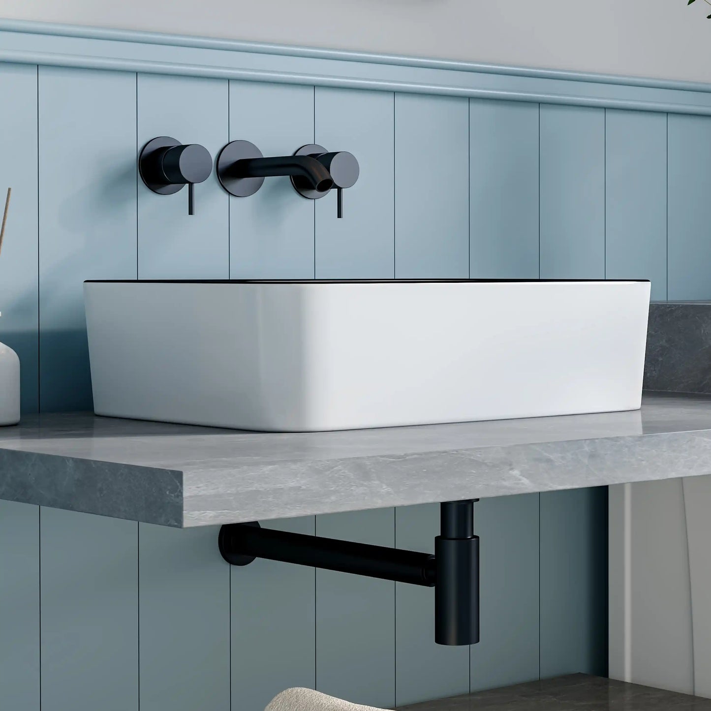 Denbigh 19" x 14'' White Vitreous China Rectangular Vessel Bathroom Sink