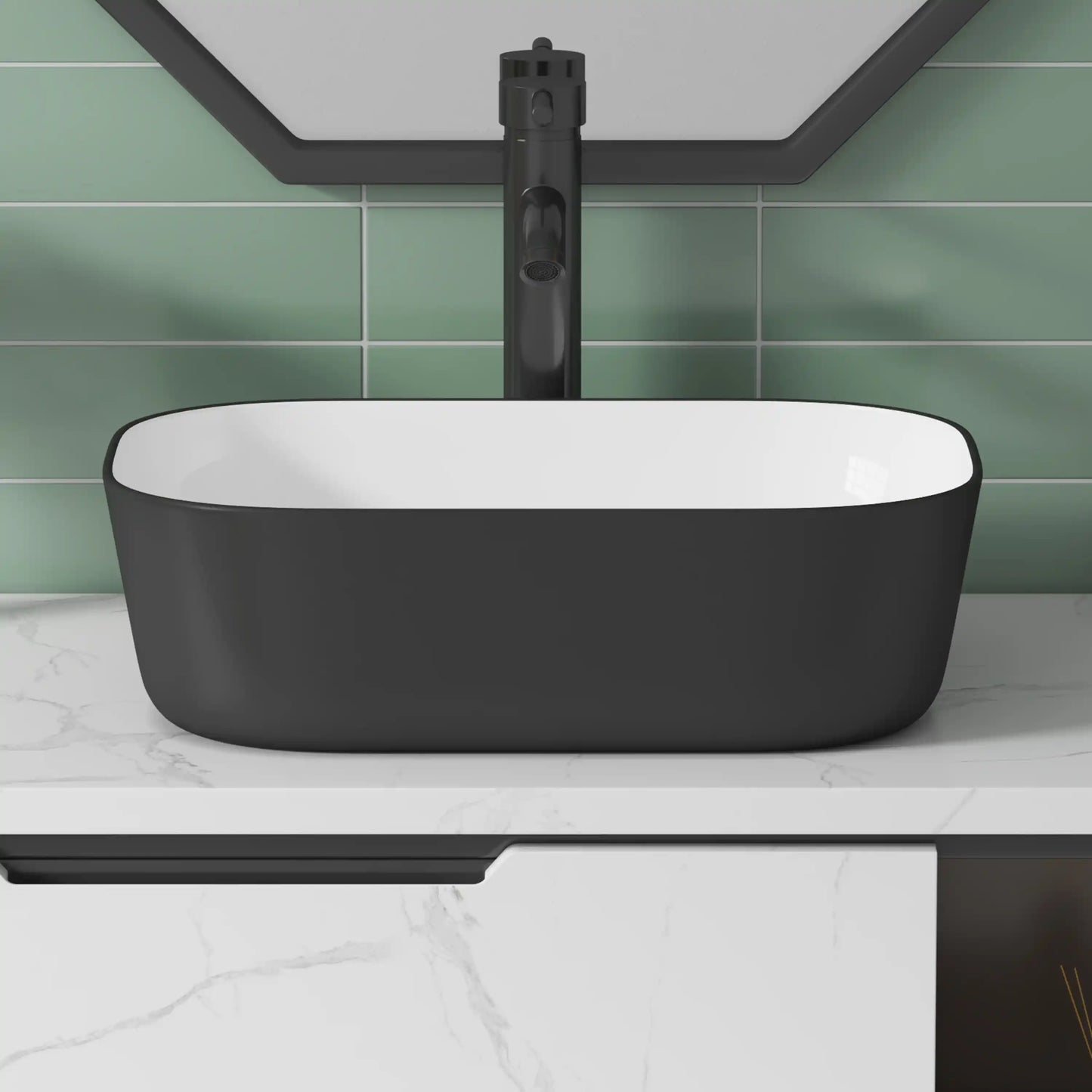 Salerno 18" x 13" Rectangular Vessel Vitreous China Bathroom Sink with Multiple Colors