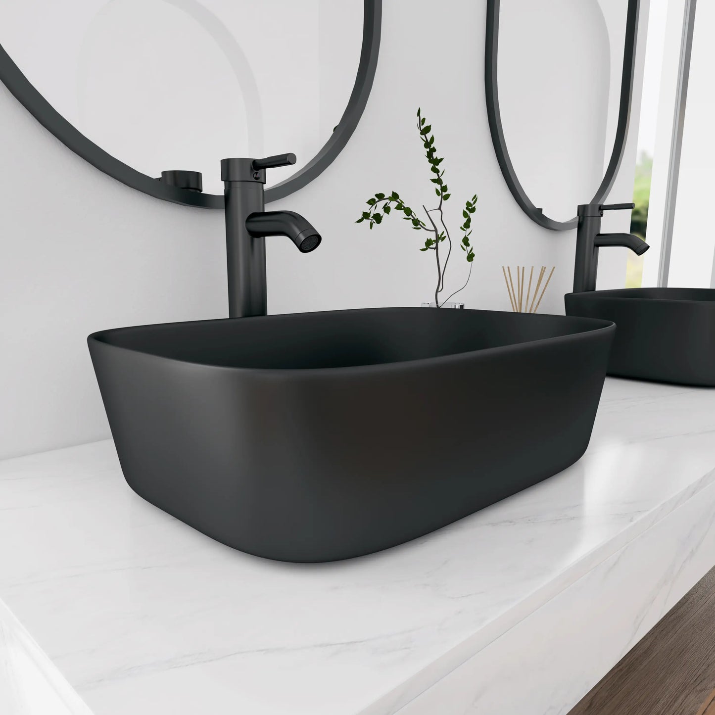 Salerno 18" x 13" Rectangular Vessel Vitreous China Bathroom Sink with Multiple Colors