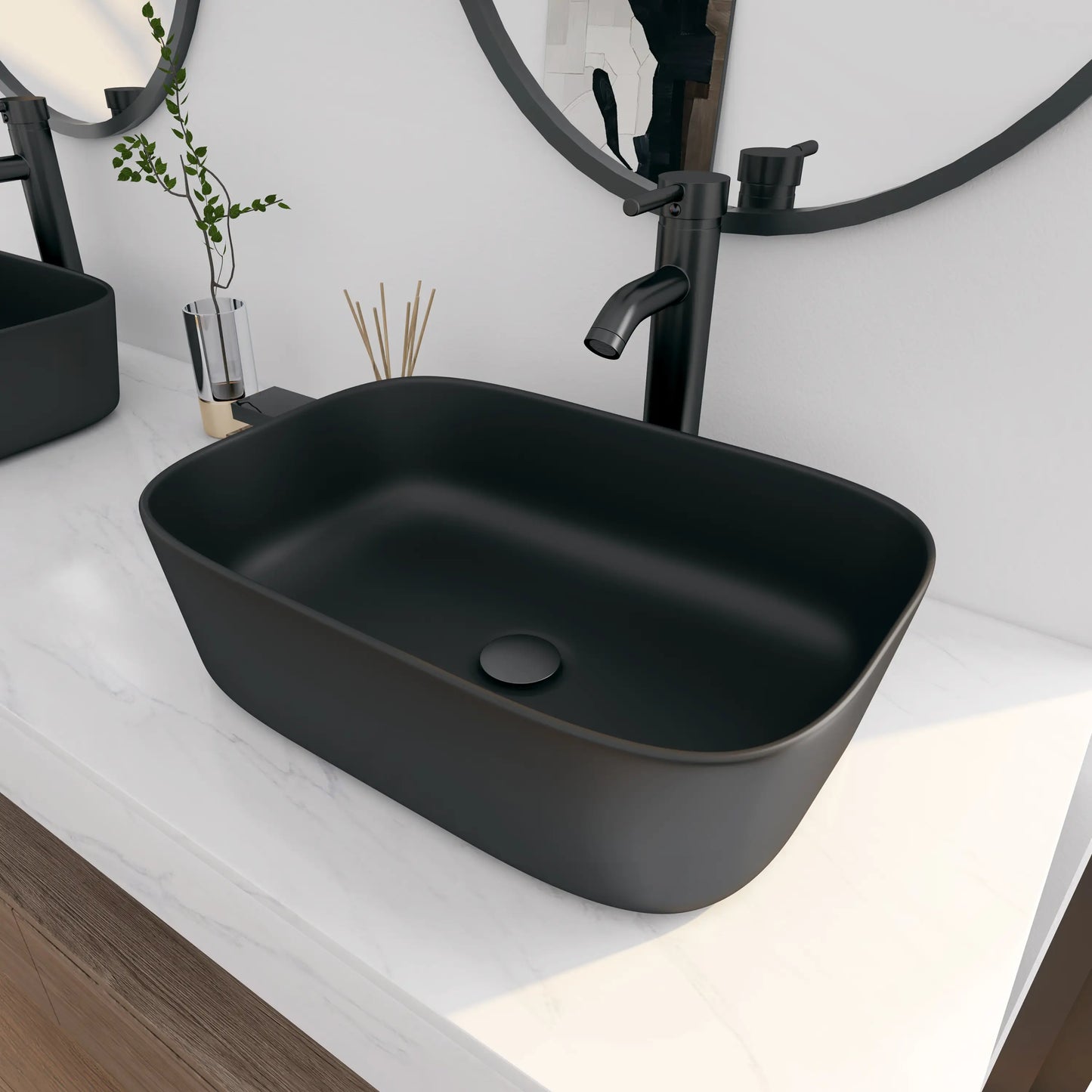 Salerno 18" x 13" Rectangular Vessel Vitreous China Bathroom Sink with Multiple Colors