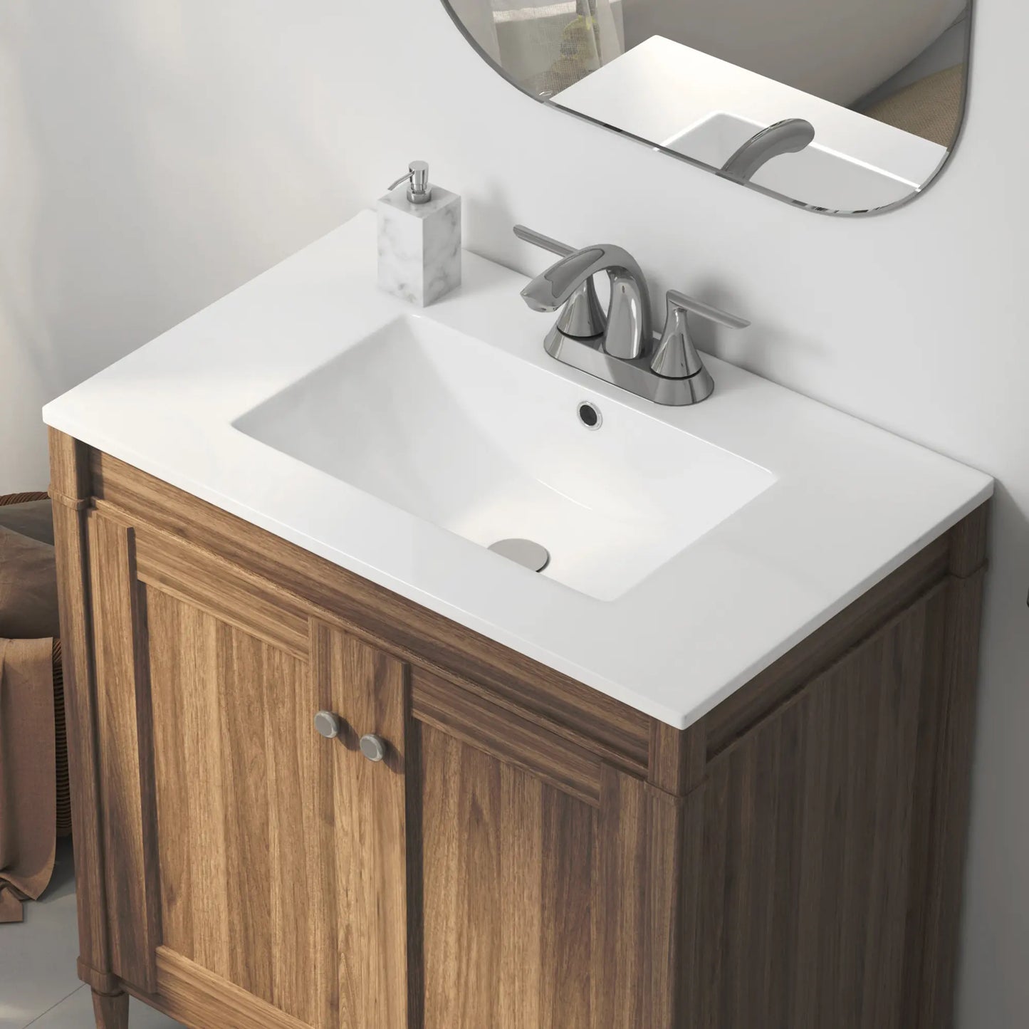 Tucson 30" x 18.25" Vitreous China Single Vanity Top Sink in White (Sink Only, No Vanity)