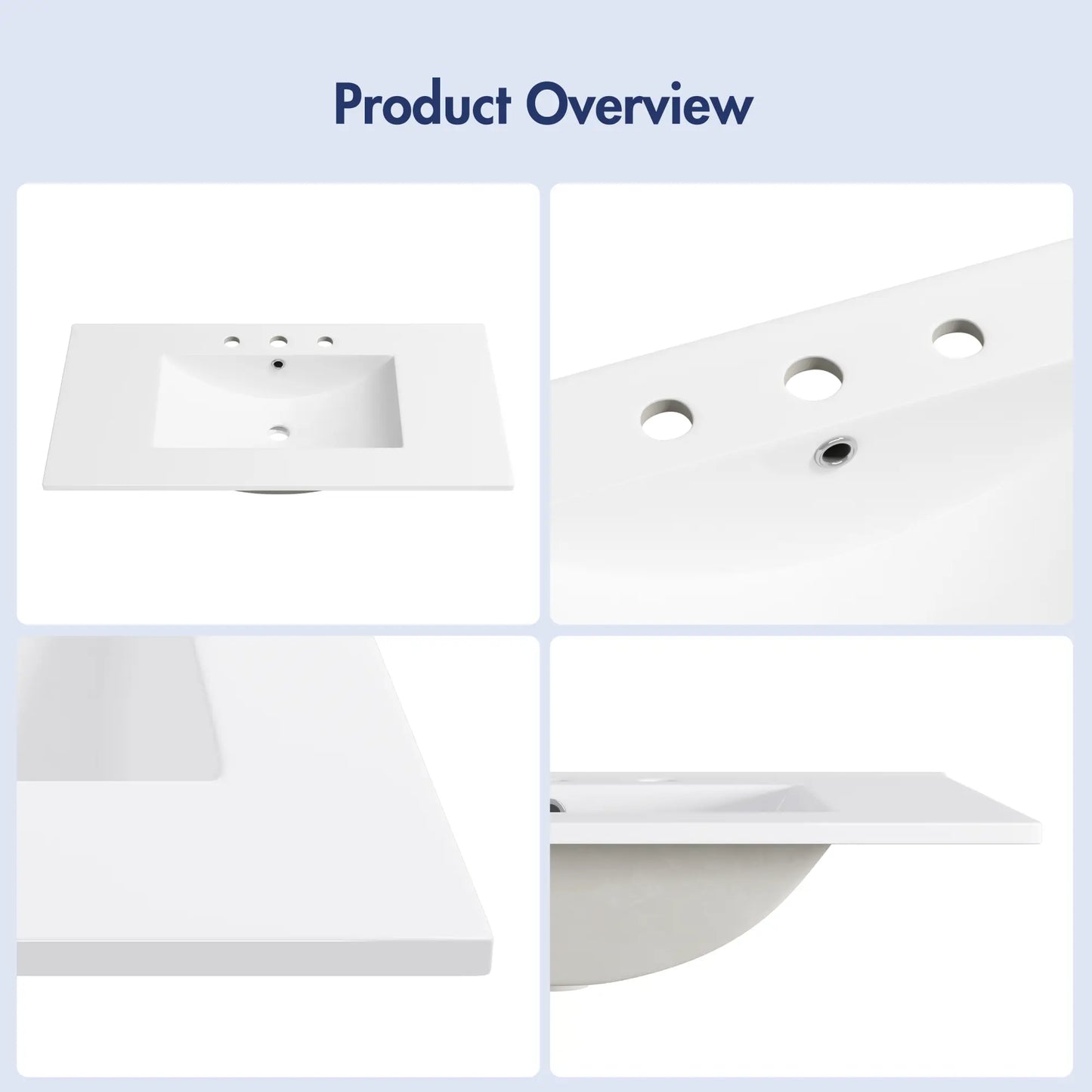 Tucson 35.9" x 18.25" White Vitreous China Rectangular Single-Basin Countertop Sink (Sink Only, Vanity Cabinet Not Included)